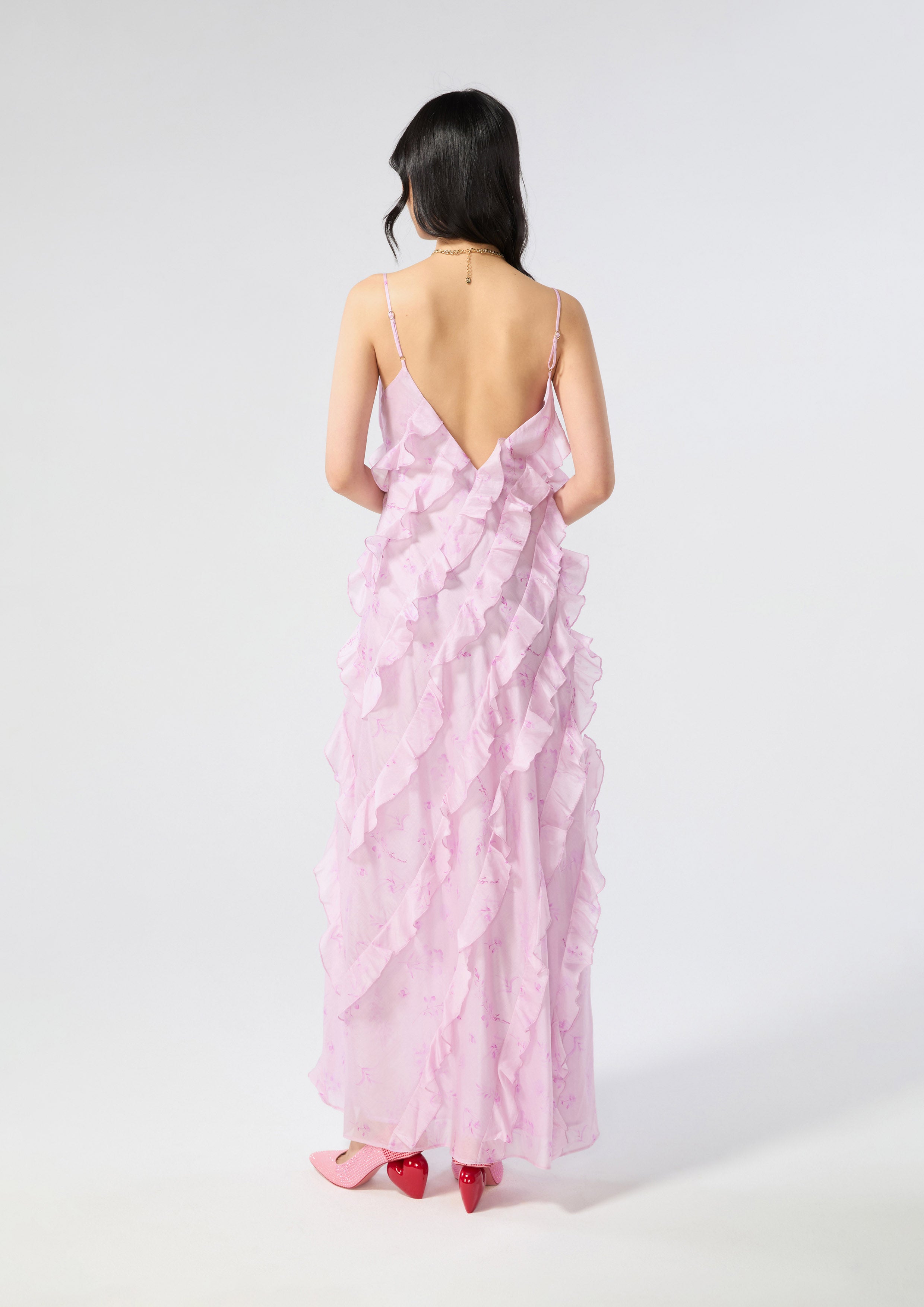 เดรสสายเดี่ยวแต่งระบาย คอลเลกชัน Rodeo Rose