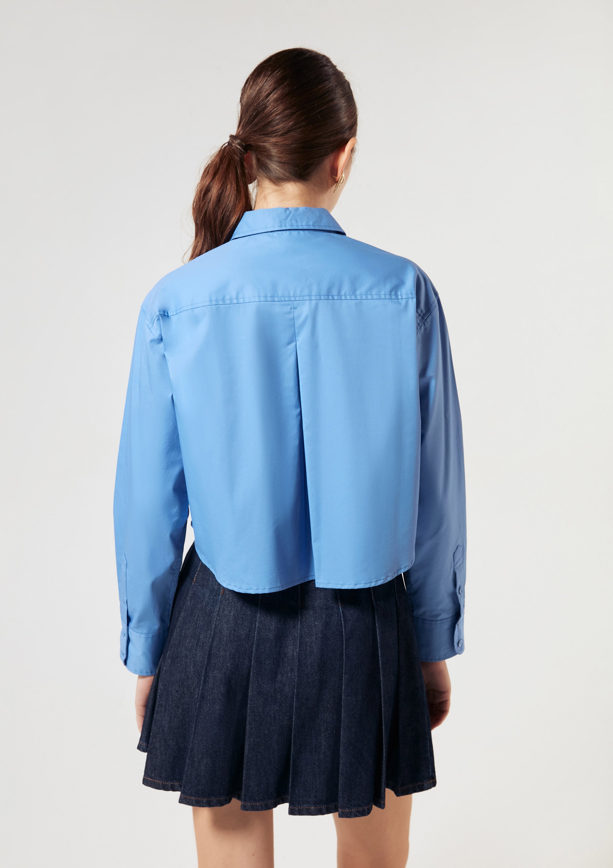 Logo Long Sleeve Crop Shirt Signature