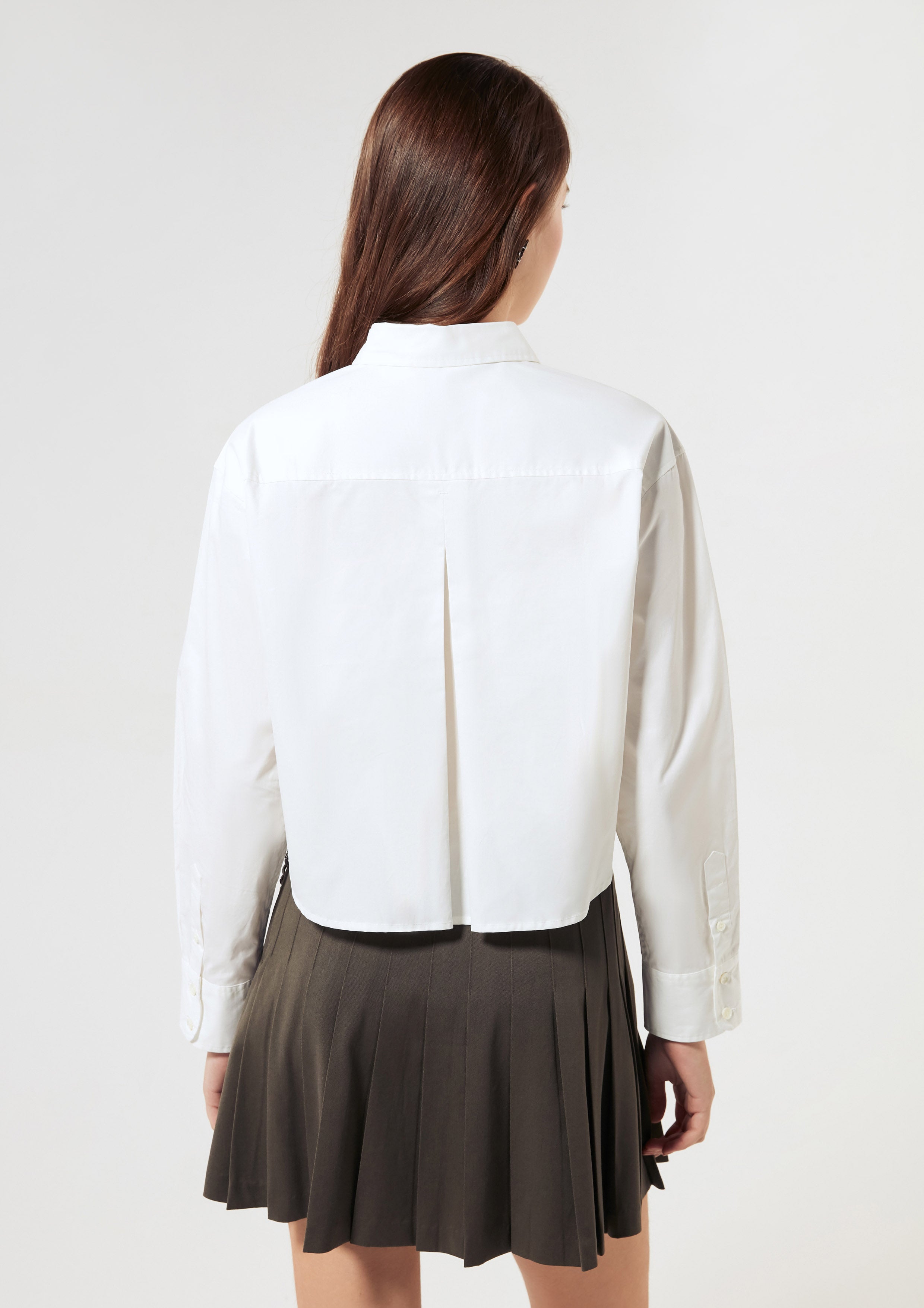 Logo Long Sleeve Crop Shirt Signature