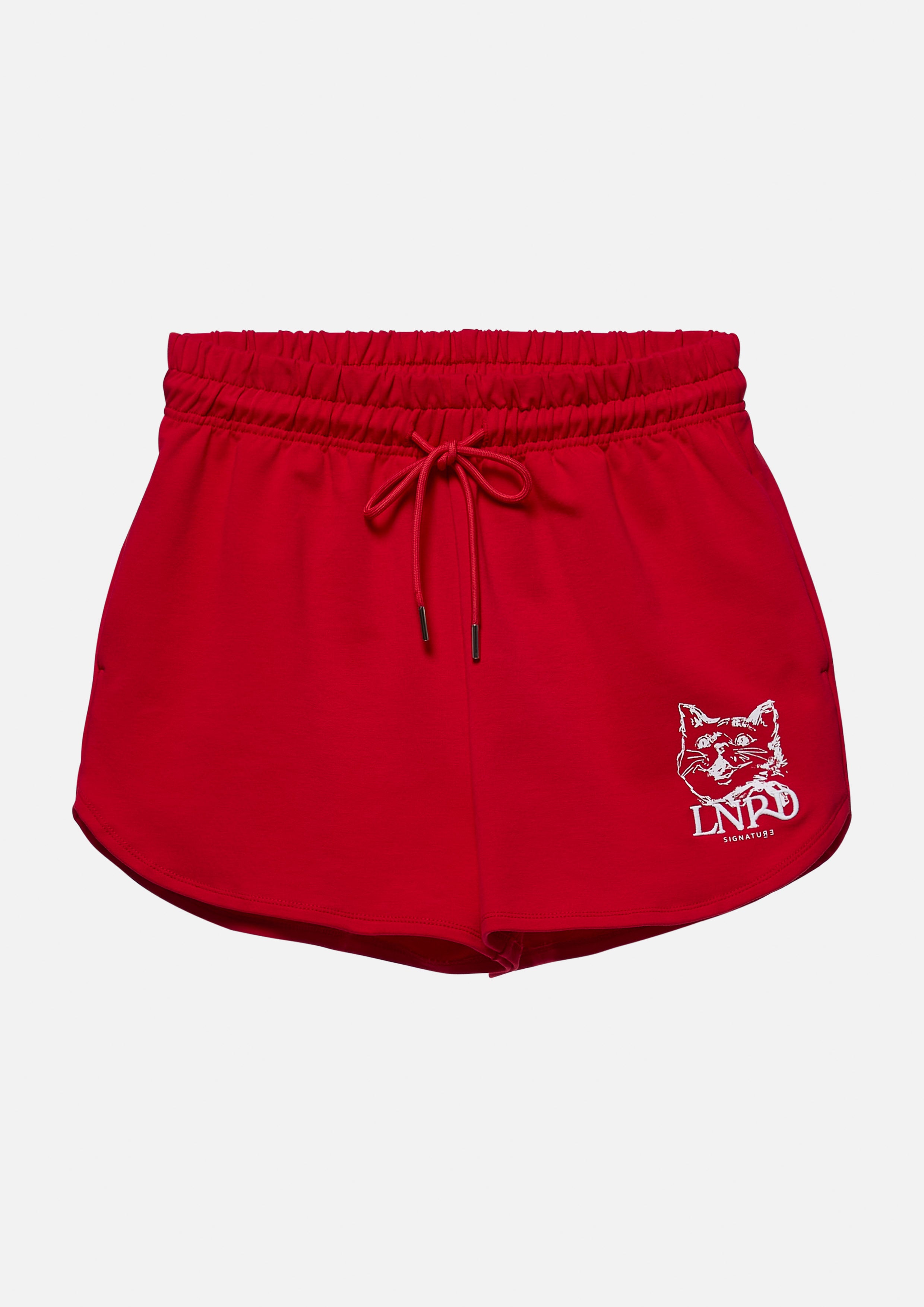 Cat Print With Logo Embroidery Shorts Signature