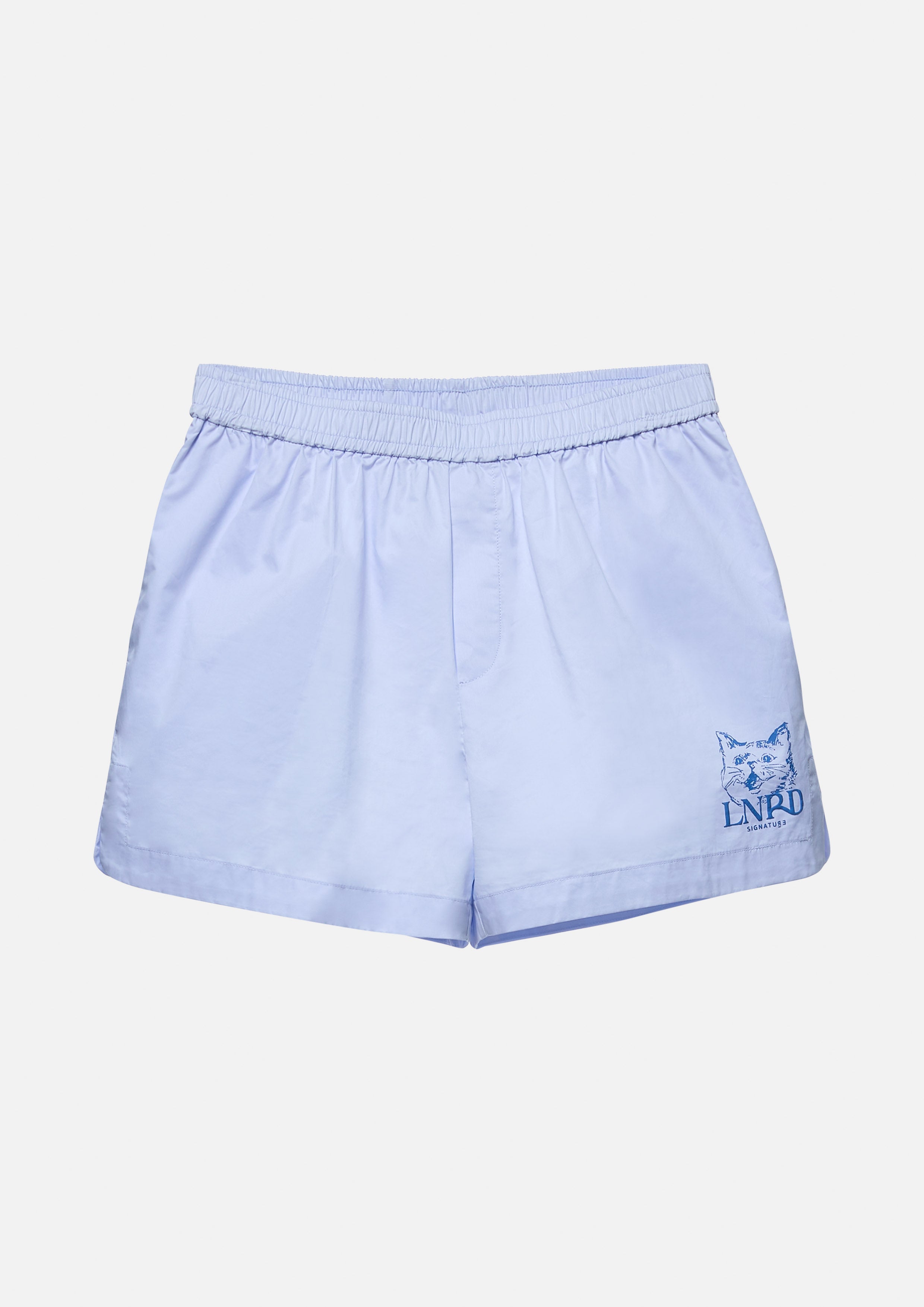 Cat Print With Logo Embroidery Nylon Shorts Signature