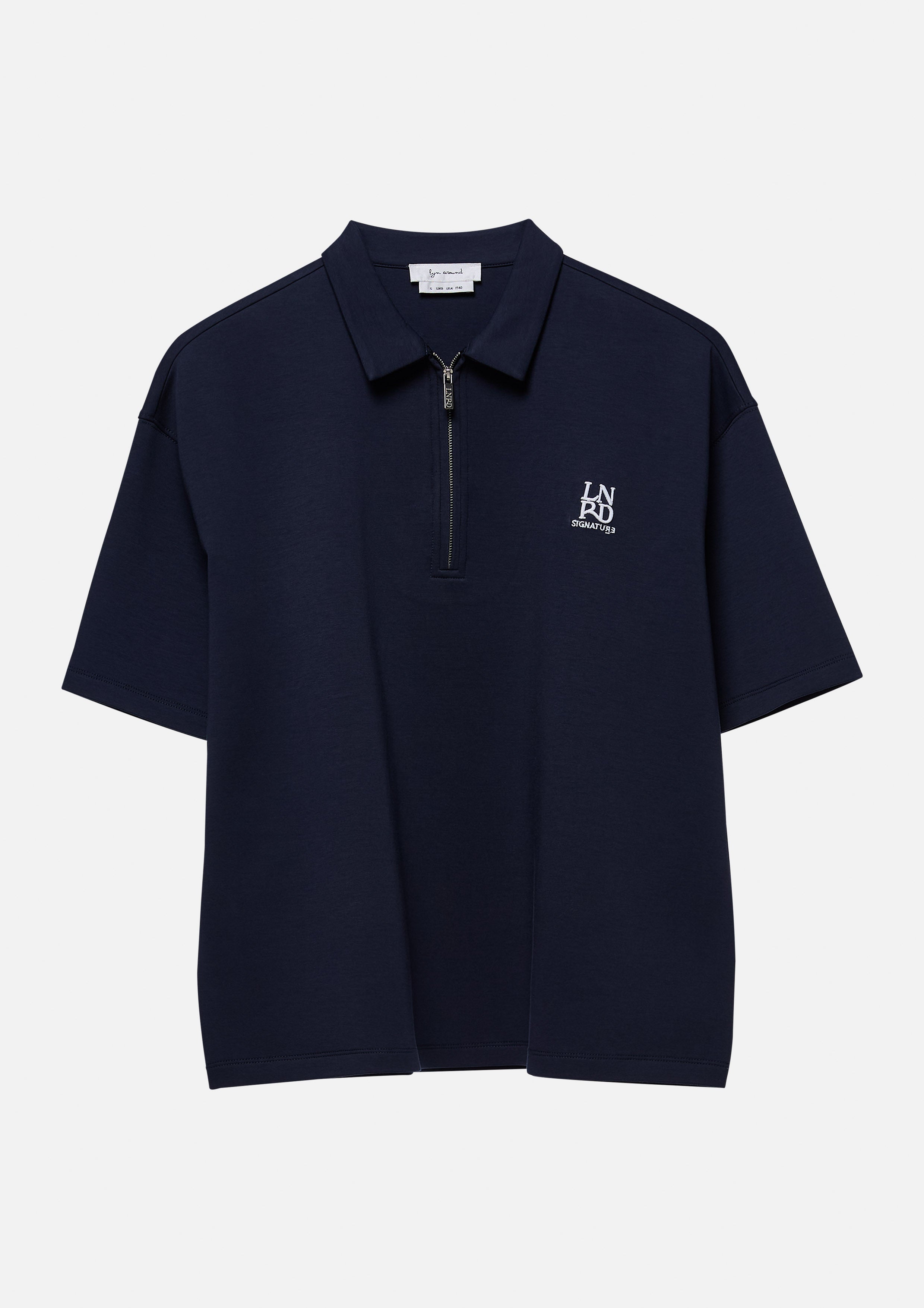 Logo Zip Up Short Sleeve Top Signature