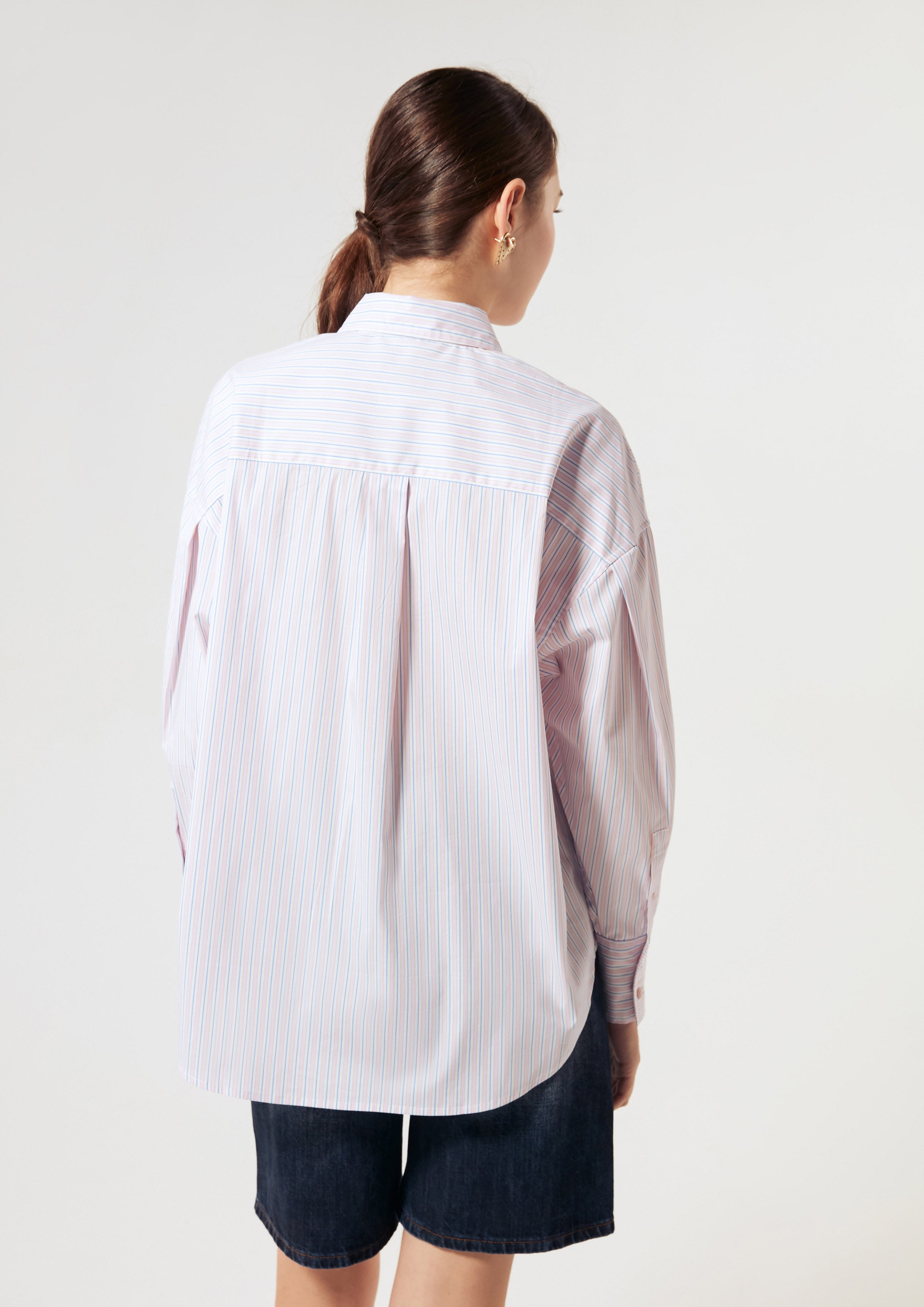 Logo Stripe Long Sleeve Shirt Signature