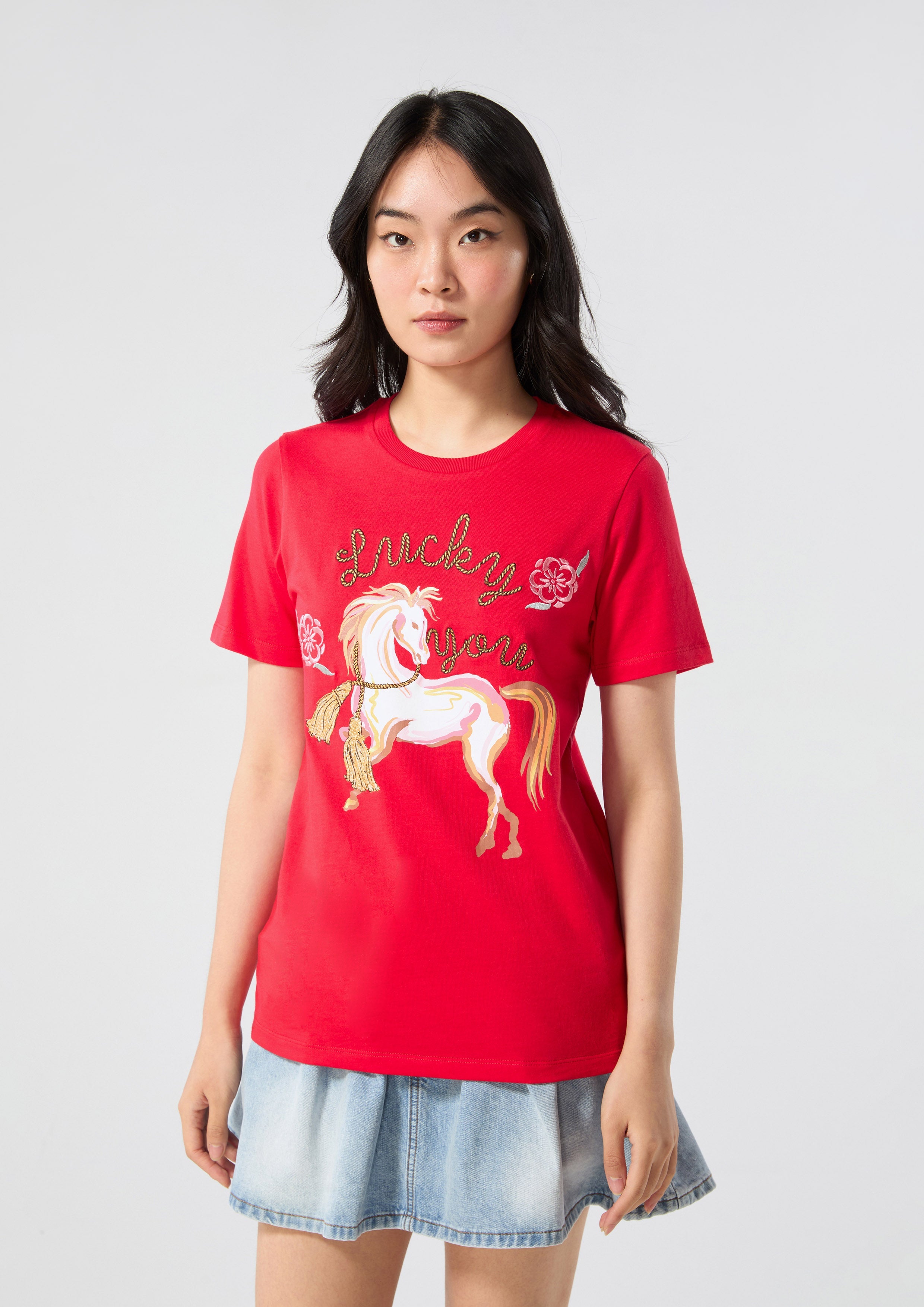 Lucky Horse T-Shirt Rouge Luck