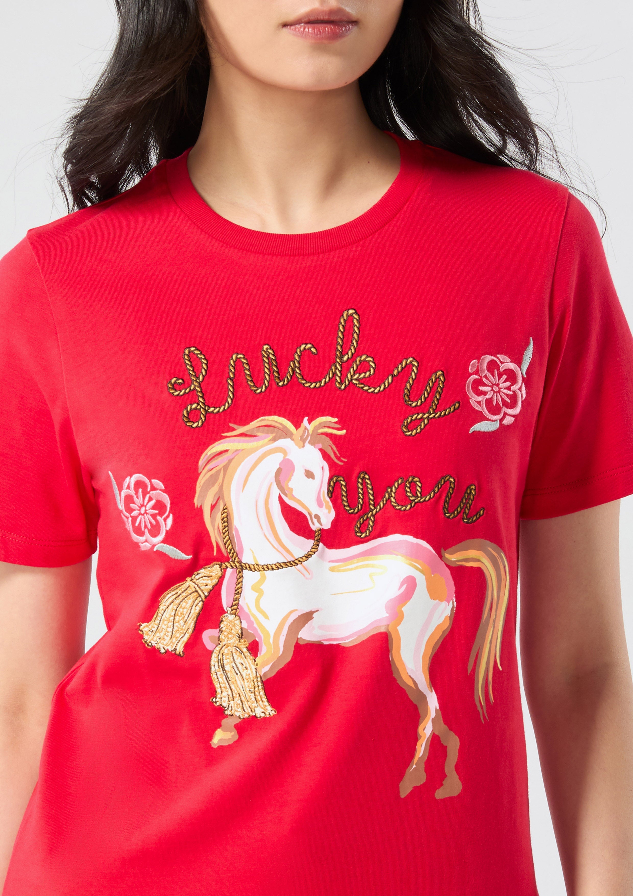Lucky Horse T-Shirt Rouge Luck