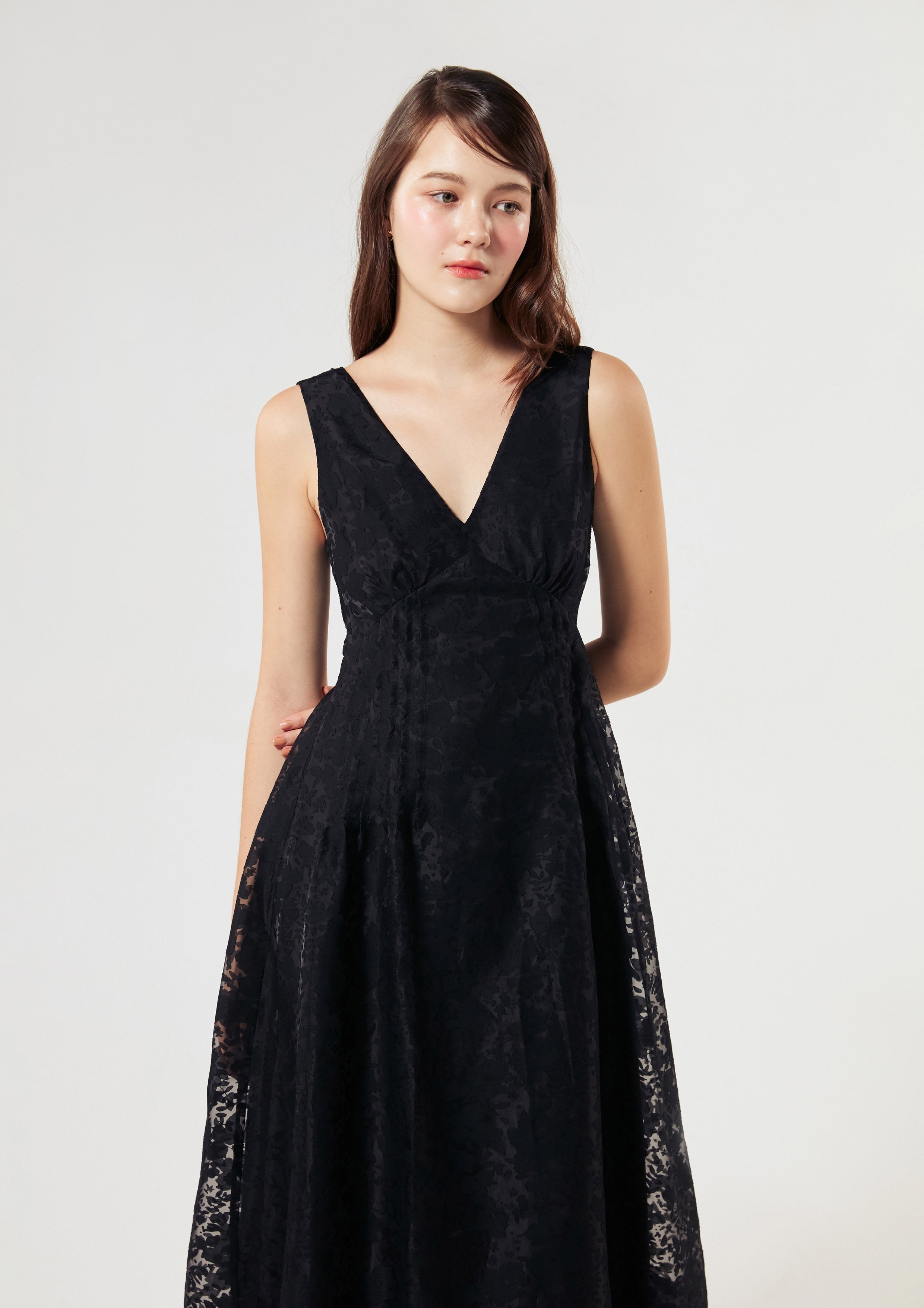 Create Your Signature Look with V Neck Lace Midi Dress Rodeo Rose