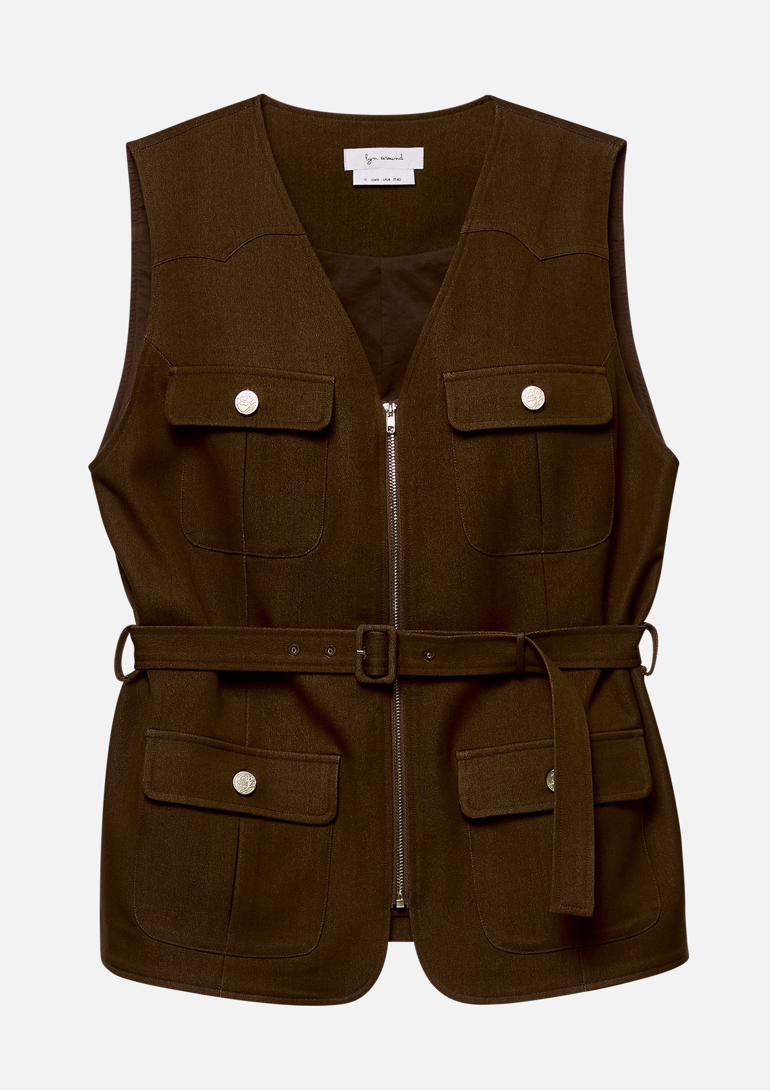 เสื้อกั๊กแต่งซิปหน้าพร้อมกระเป๋า คอลเลกชัน Blossom Elegance