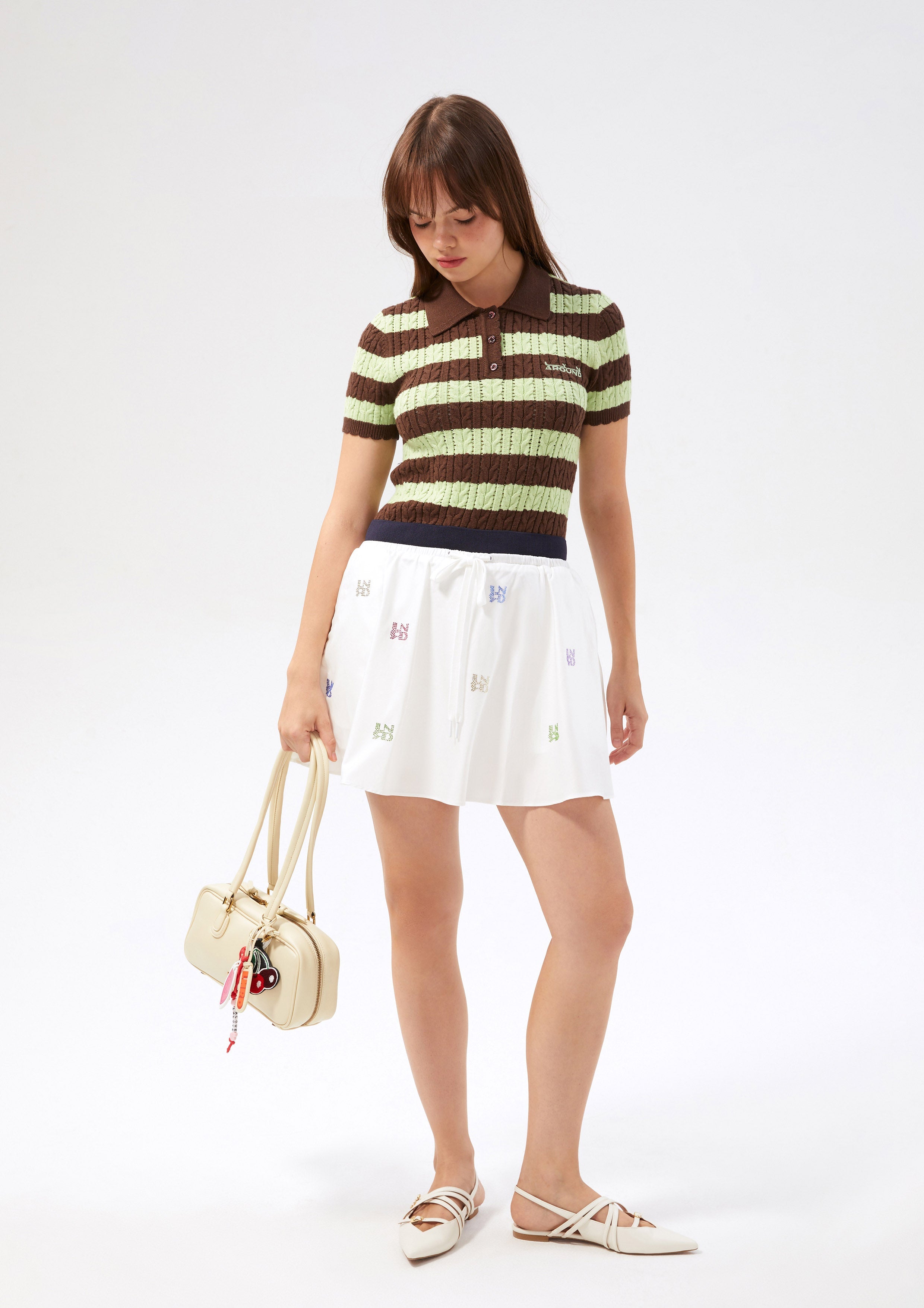 เสื้อโปโลถักเคเบิ้ลนิตลายทาง คอลเลกชัน Like a Virgin