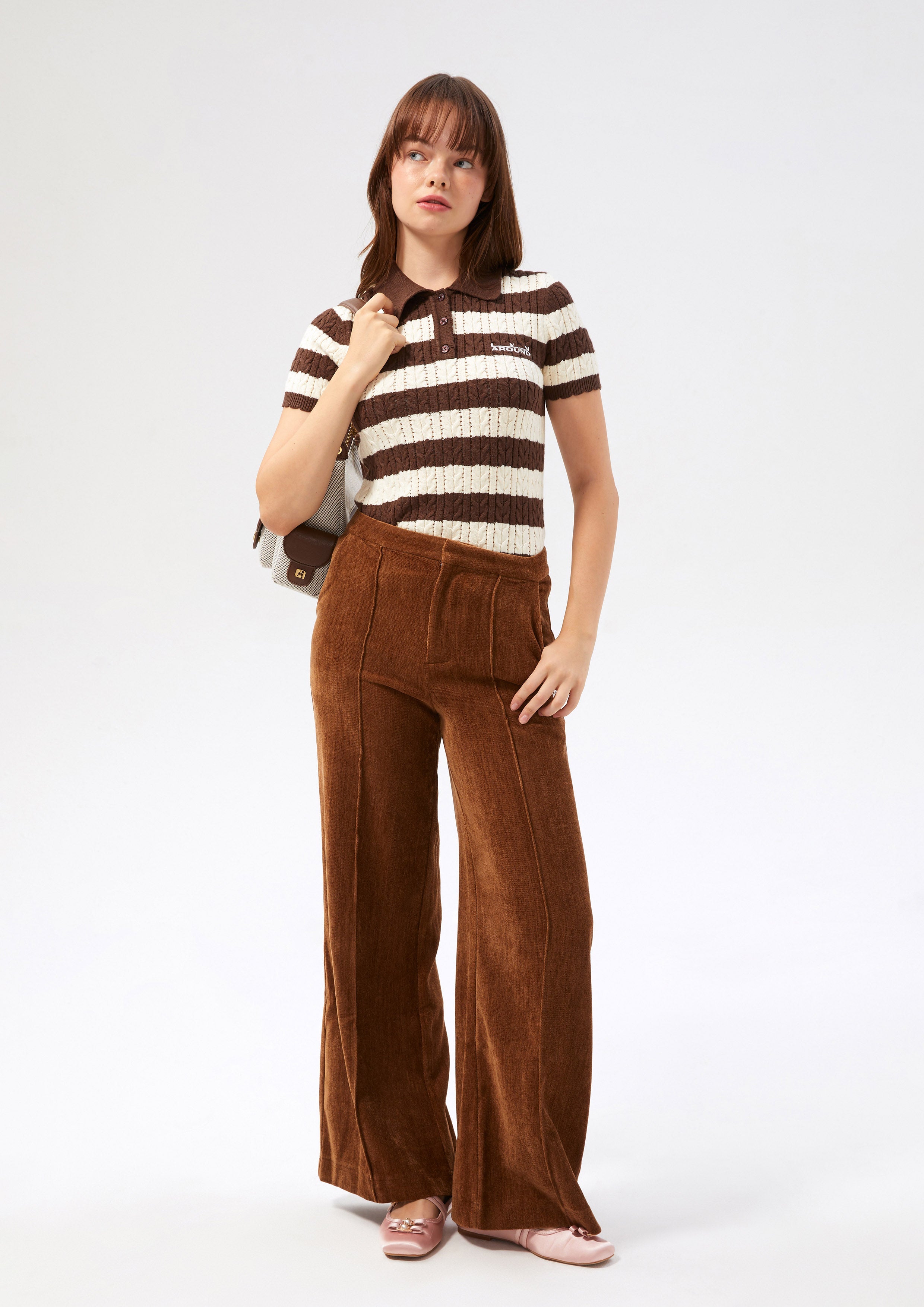 เสื้อโปโลถักเคเบิ้ลนิตลายทาง คอลเลกชัน Like a Virgin