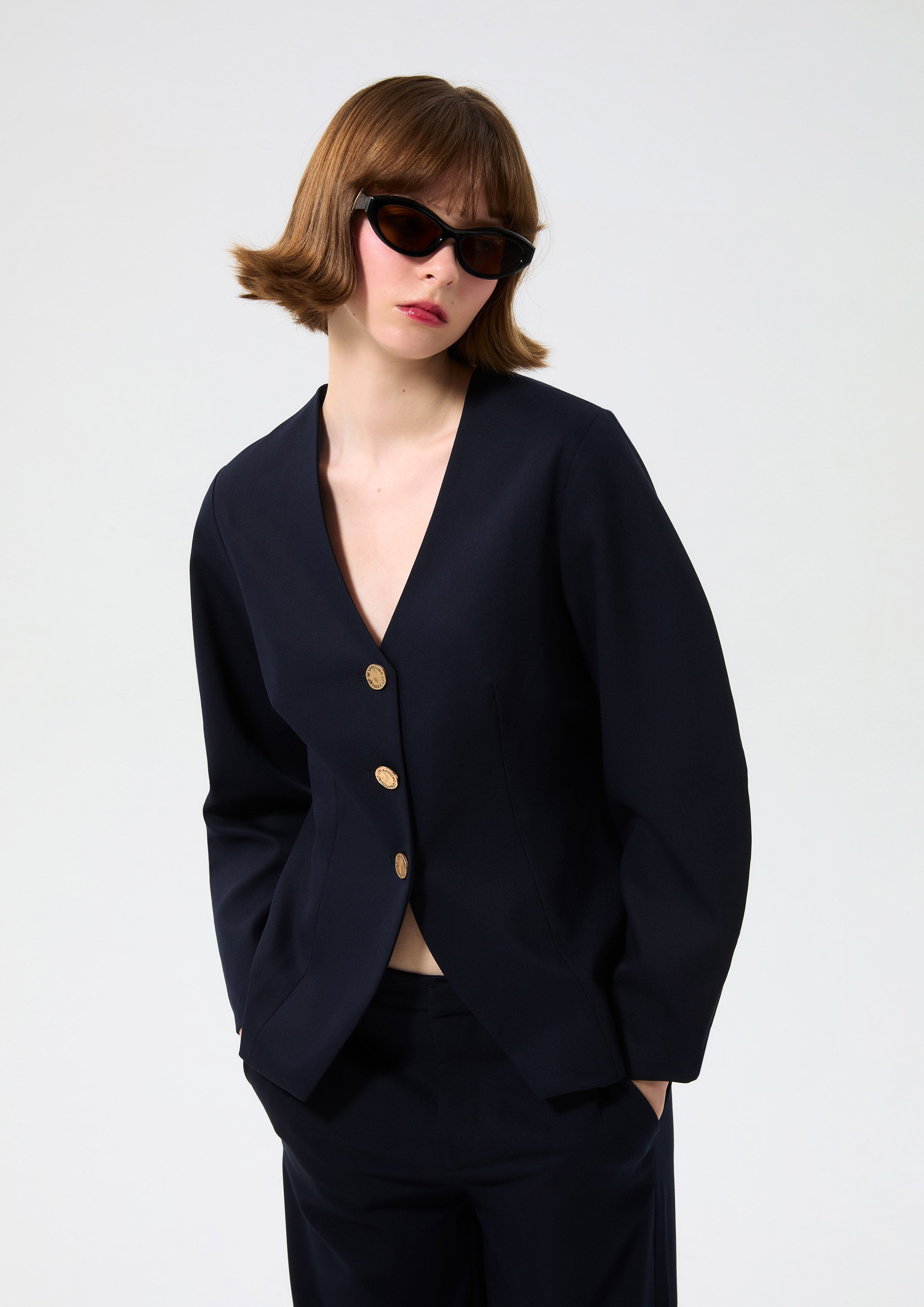 เสื้อเบลเซอร์แขนยาวทรงหลวม คอลเลกชัน Cruise to the Full Bloom