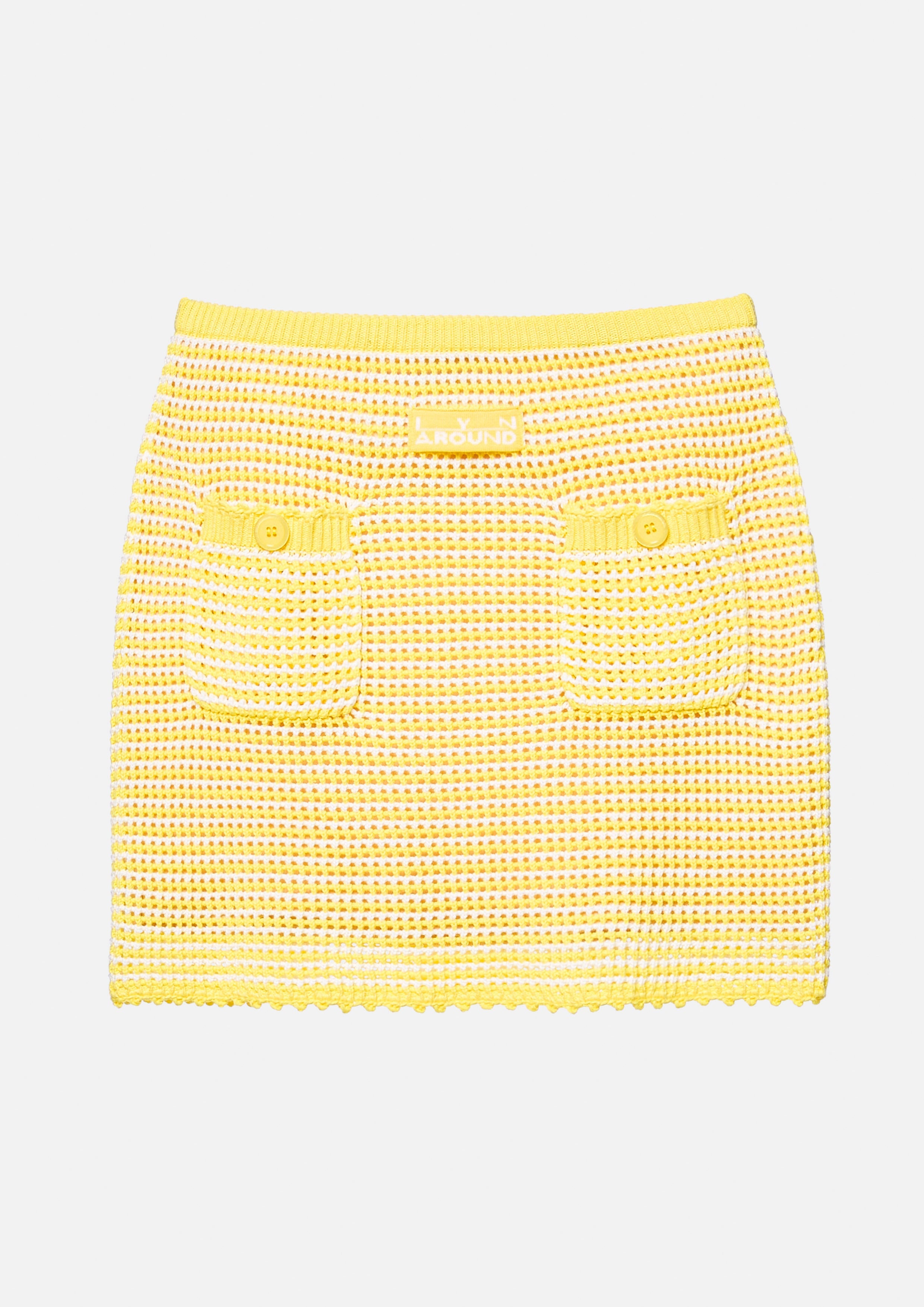 กระโปรงสั้นโครเช่ต์แต่งขอบลอน คอลเลกชัน Blossom Elegance