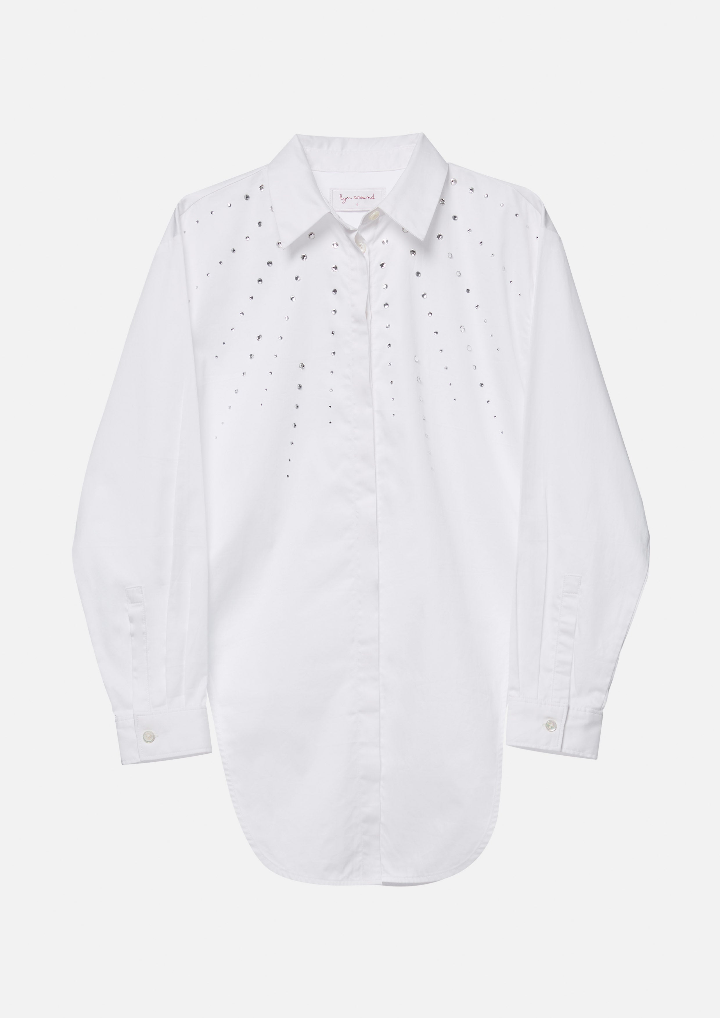 Crystal Embellished Long Sleeve Shirt The Icon Queen