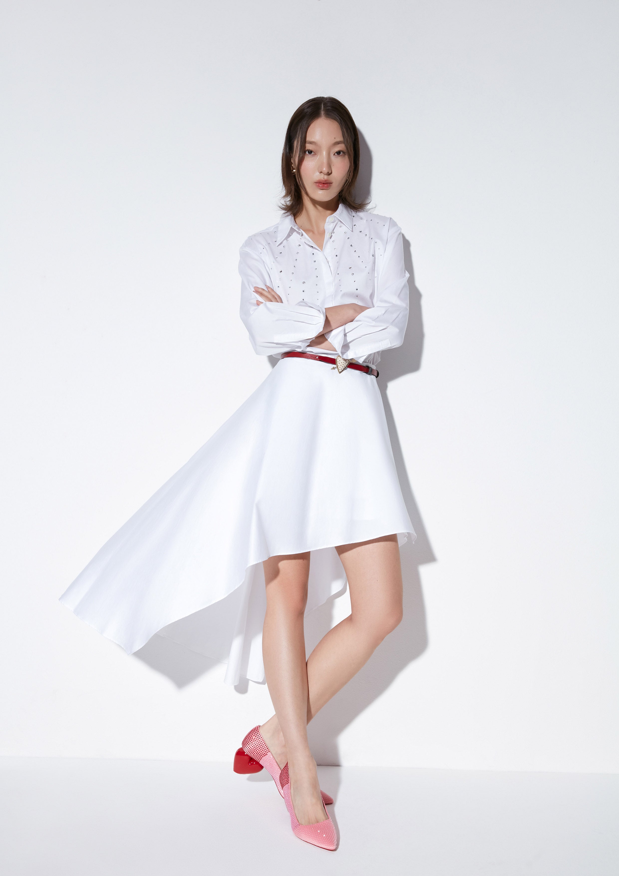 กระโปรงอสมมาตรผ้าซาติน คอลเลกชัน The Icon Queen