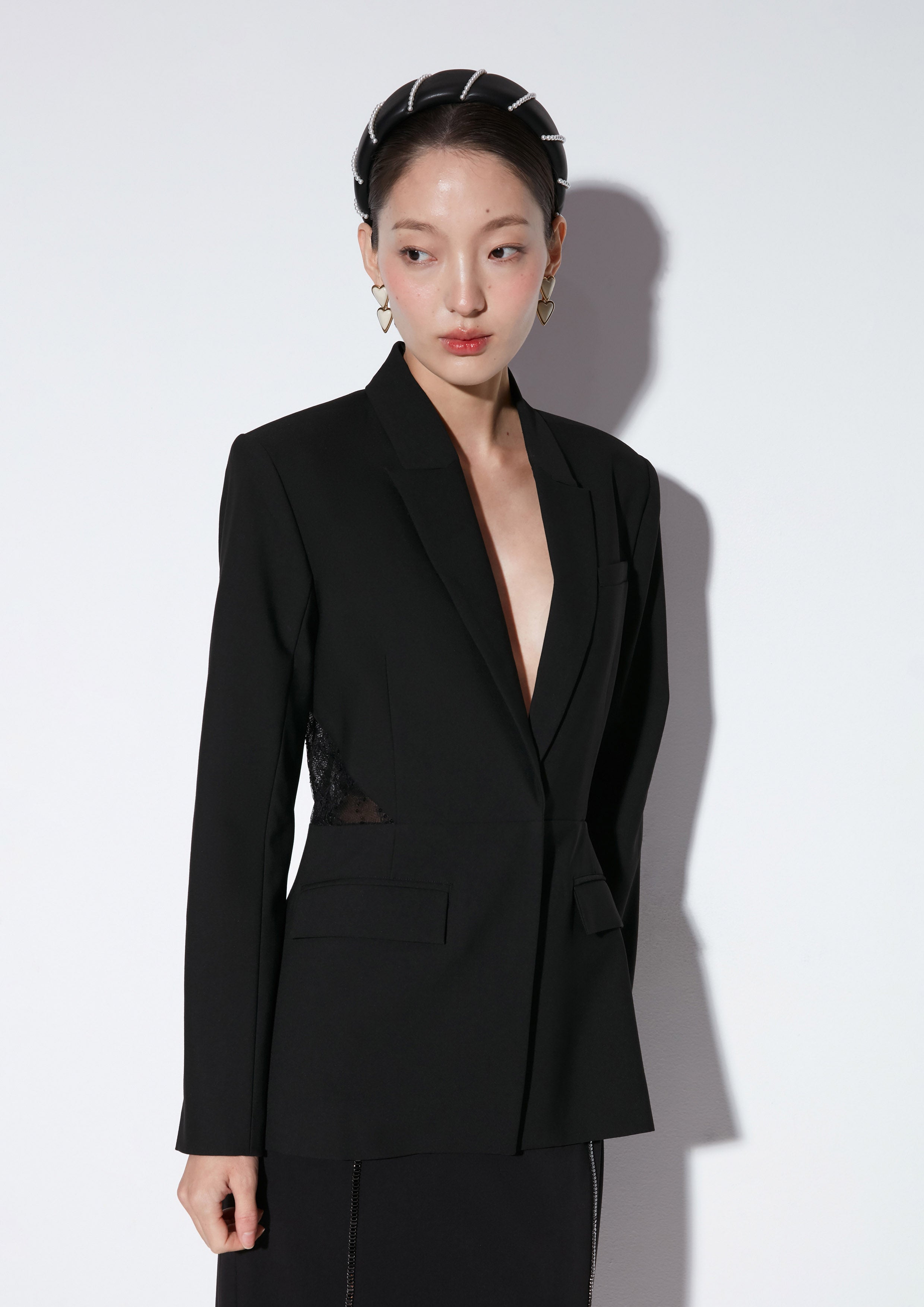 Lace Insert Blazer The Icon Queen