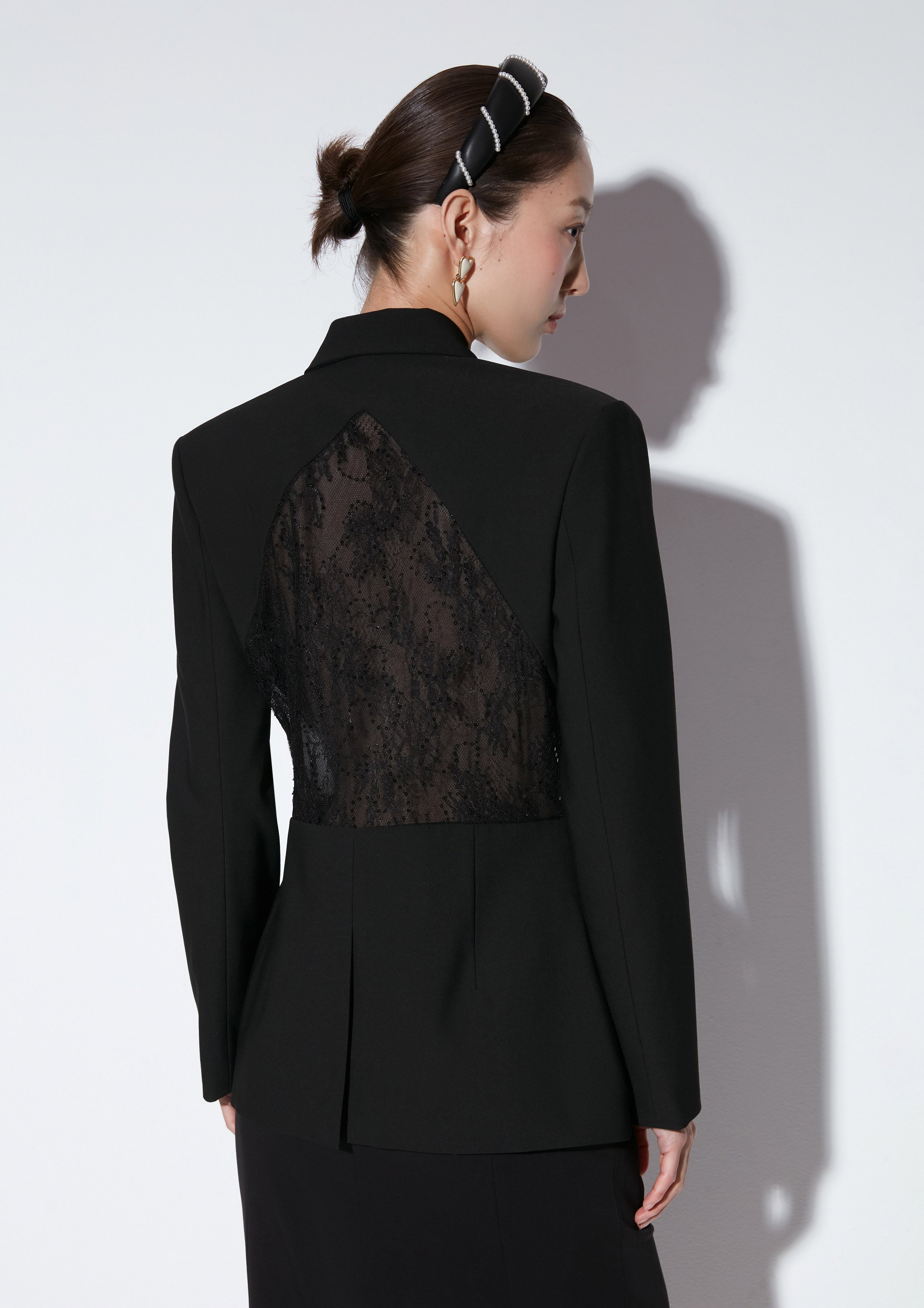 Lace Insert Blazer The Icon Queen