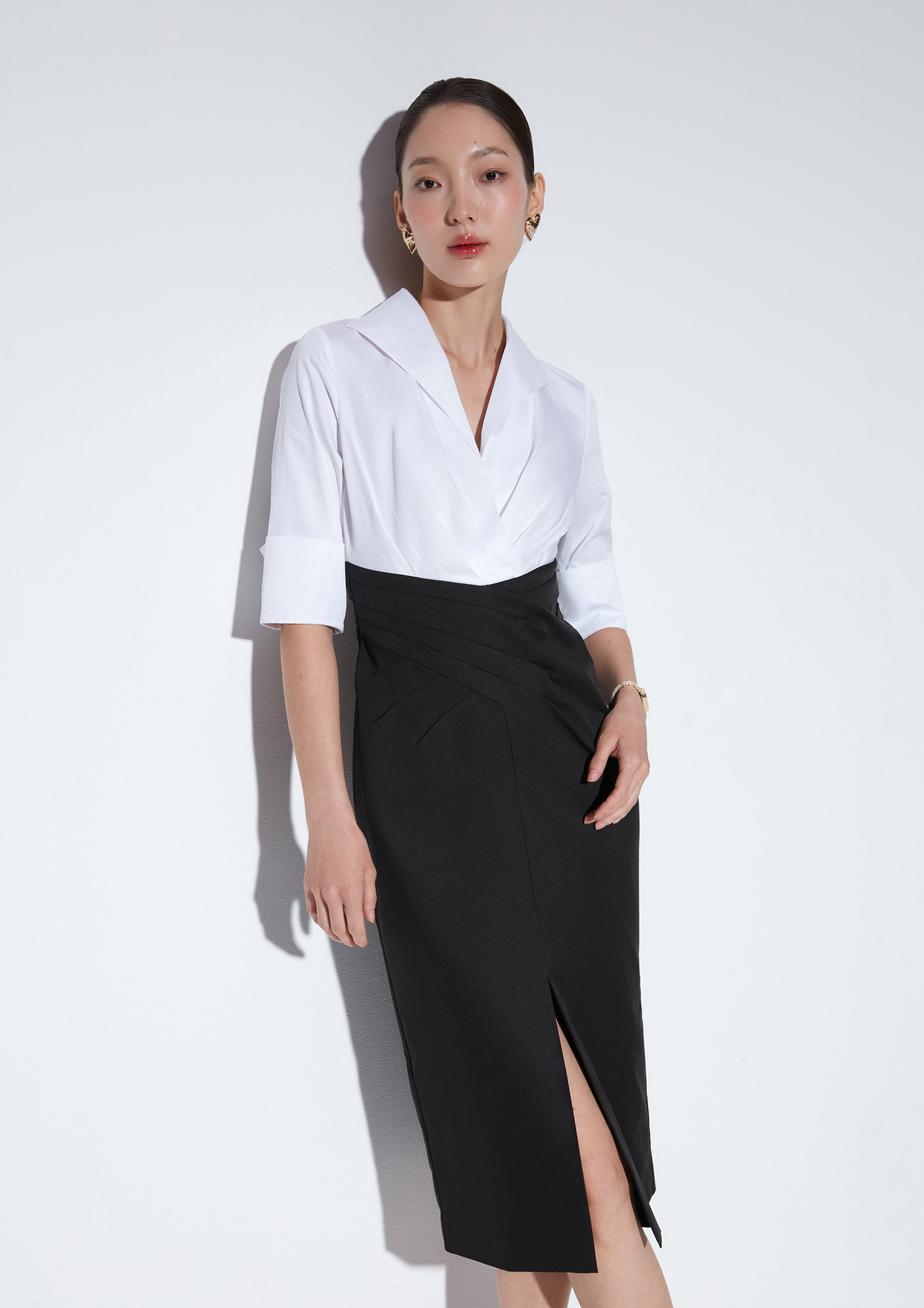 Front Drape Midi Dress The Icon Queen