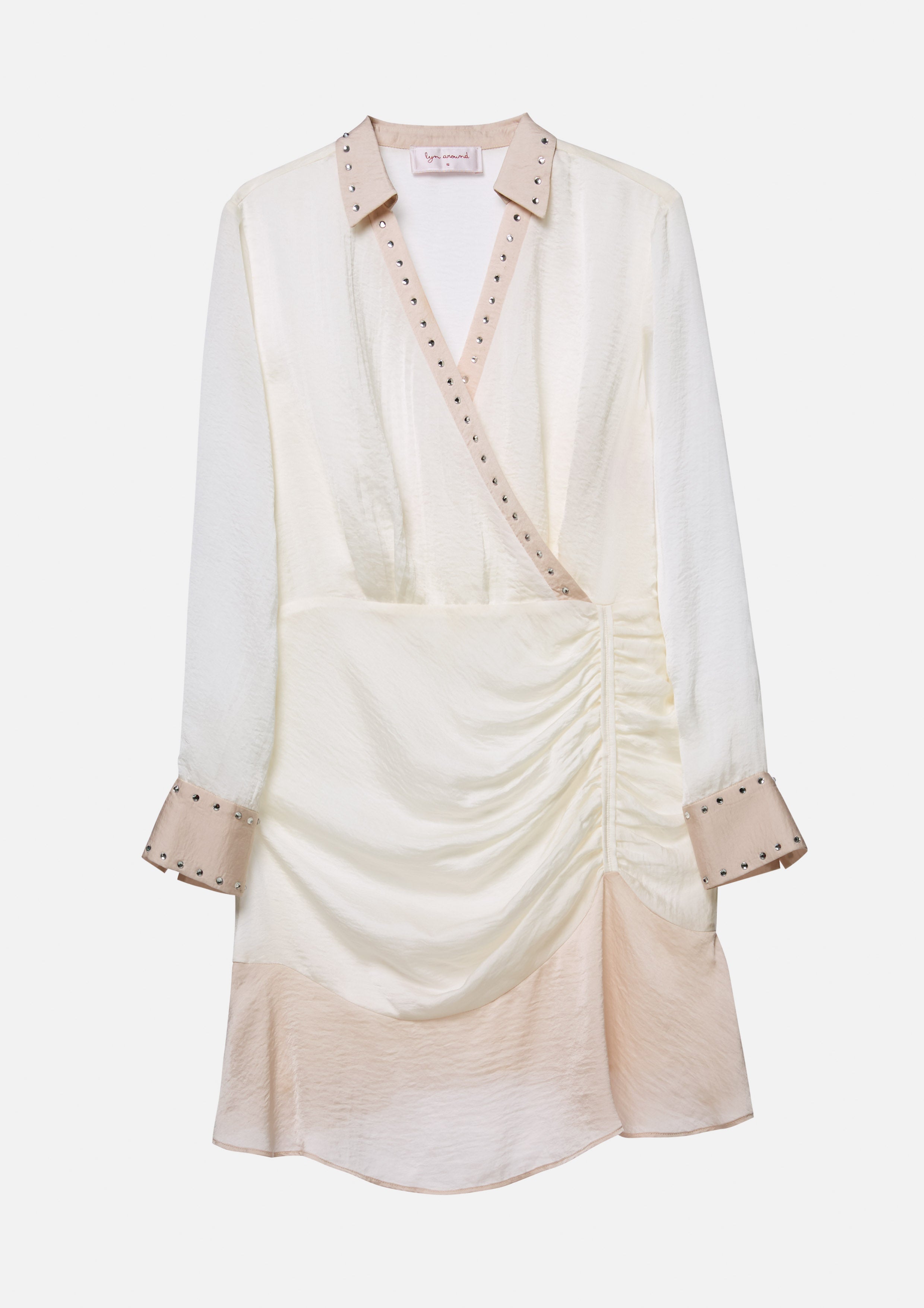 Satin Long Sleeve Mini Dress Texture Club