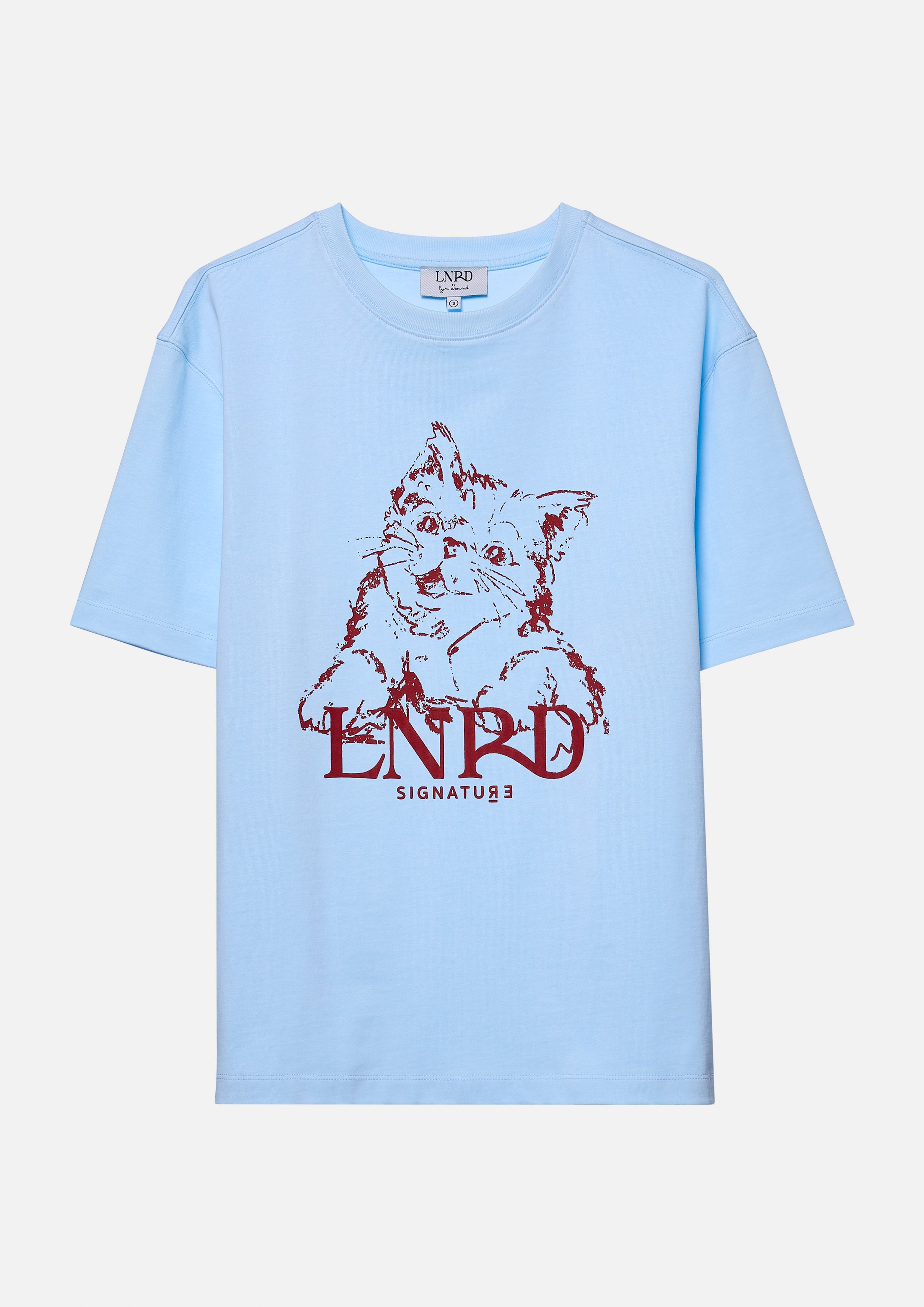 Cat Print With Logo Oversized T-Shirt Signature