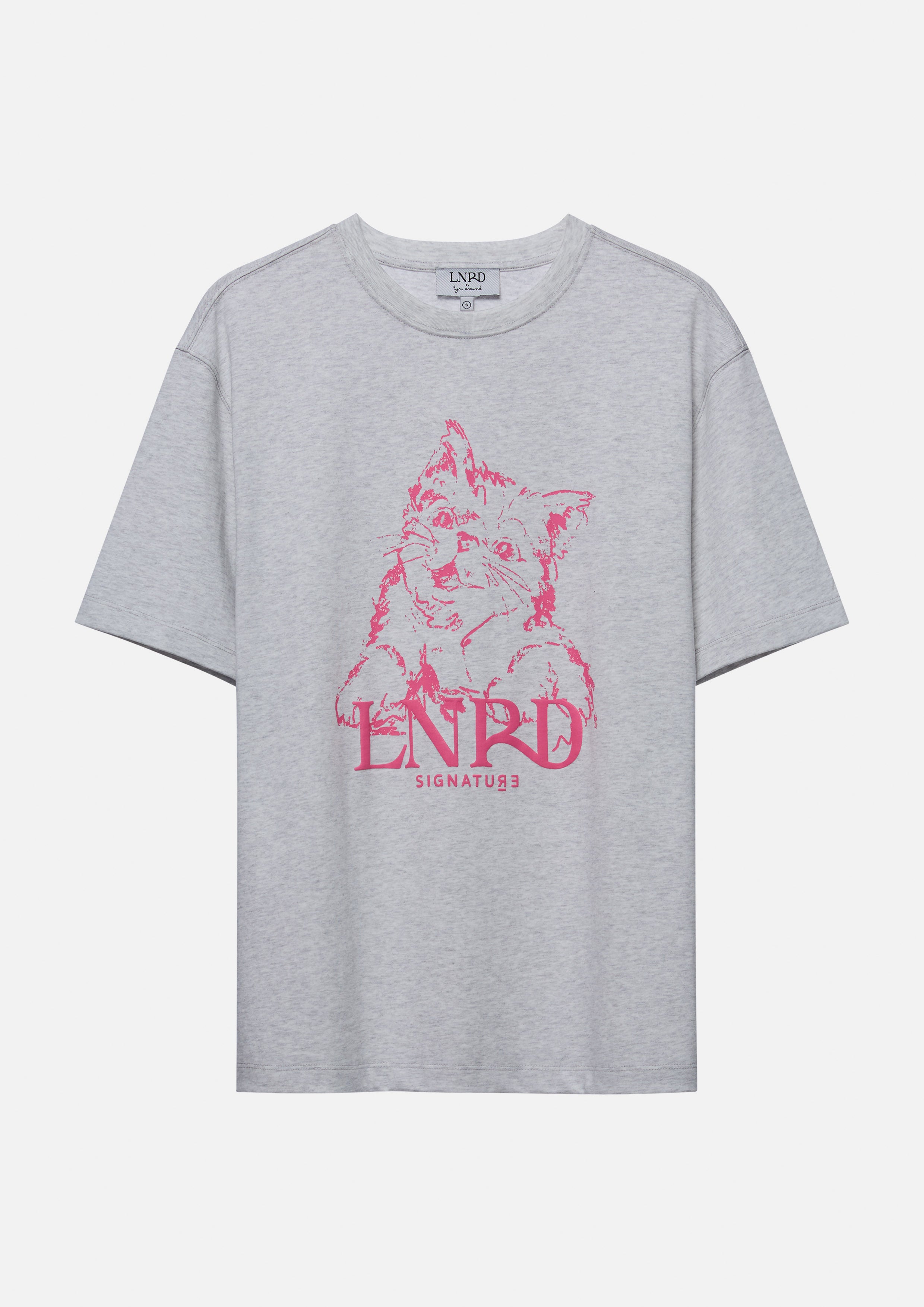 Cat Print With Logo Oversized T-Shirt Signature
