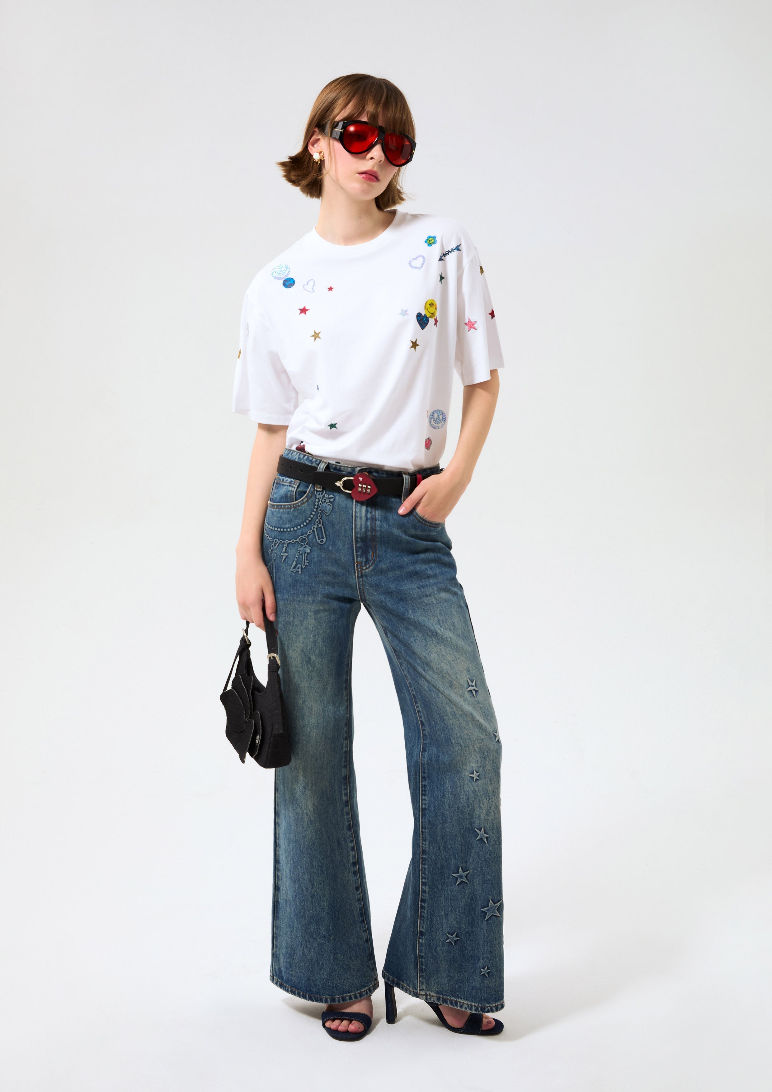 Sticker Print Loose Fit T-Shirt Like a Virgin