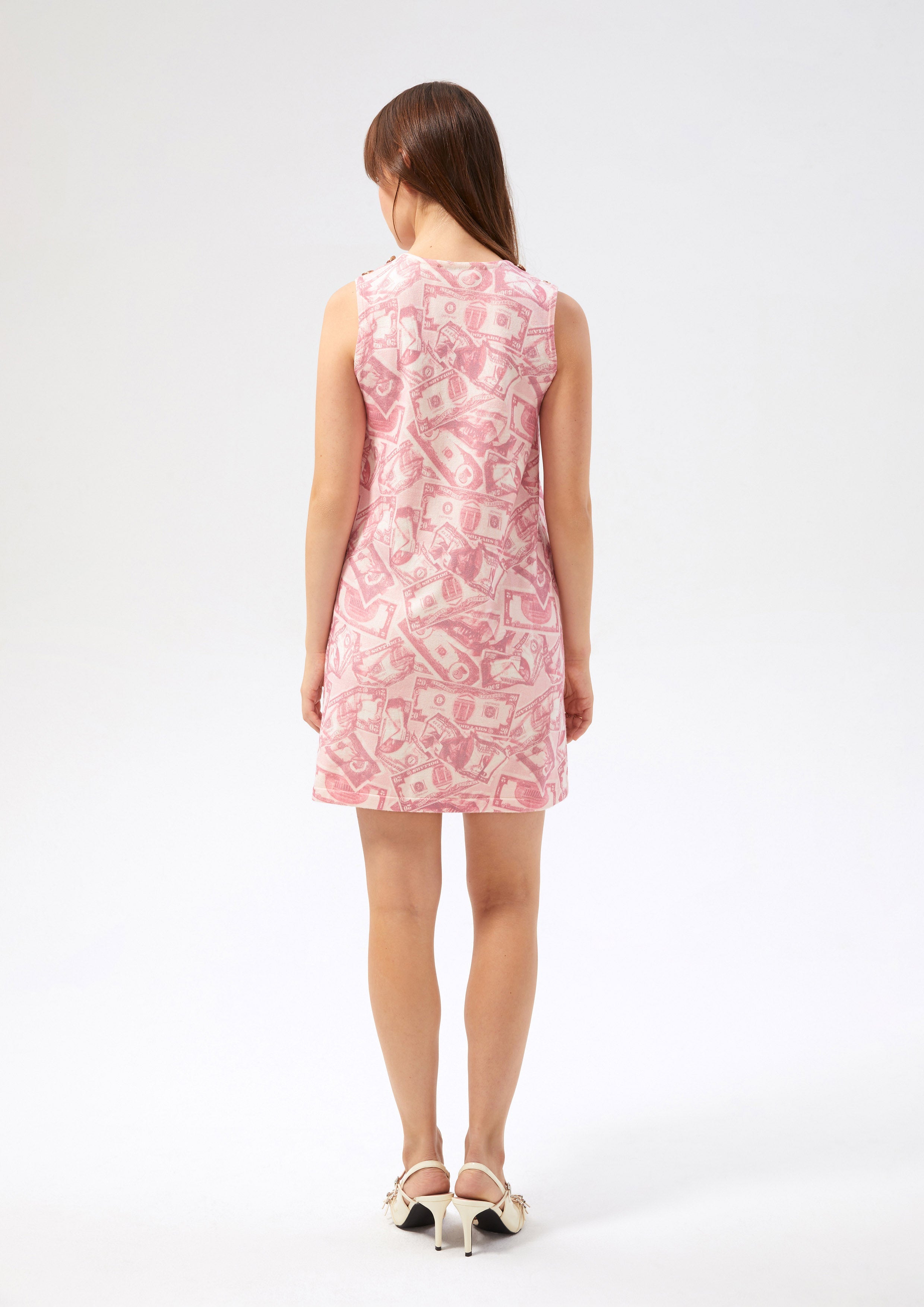 เดรสสั้นแขนกุดพิมพ์ลาย คอลเลกชัน Like a Virgin