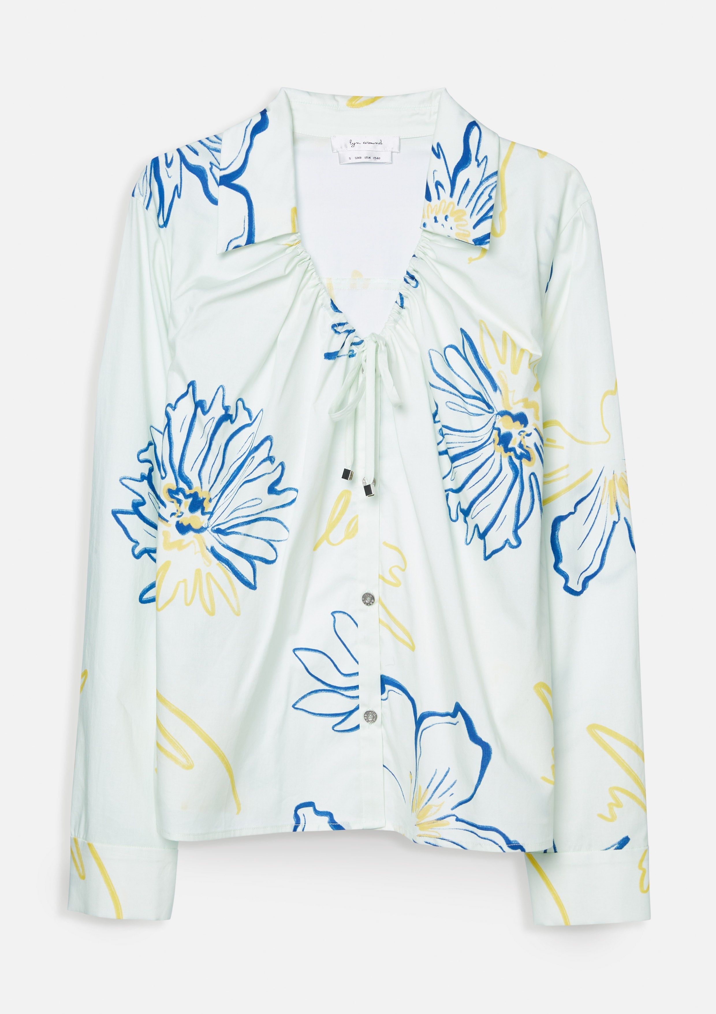 เสื้อเบล้าส์แขนยาวพิมพ์ลายดอกไม้ คอลเลกชัน Blossom Elegance