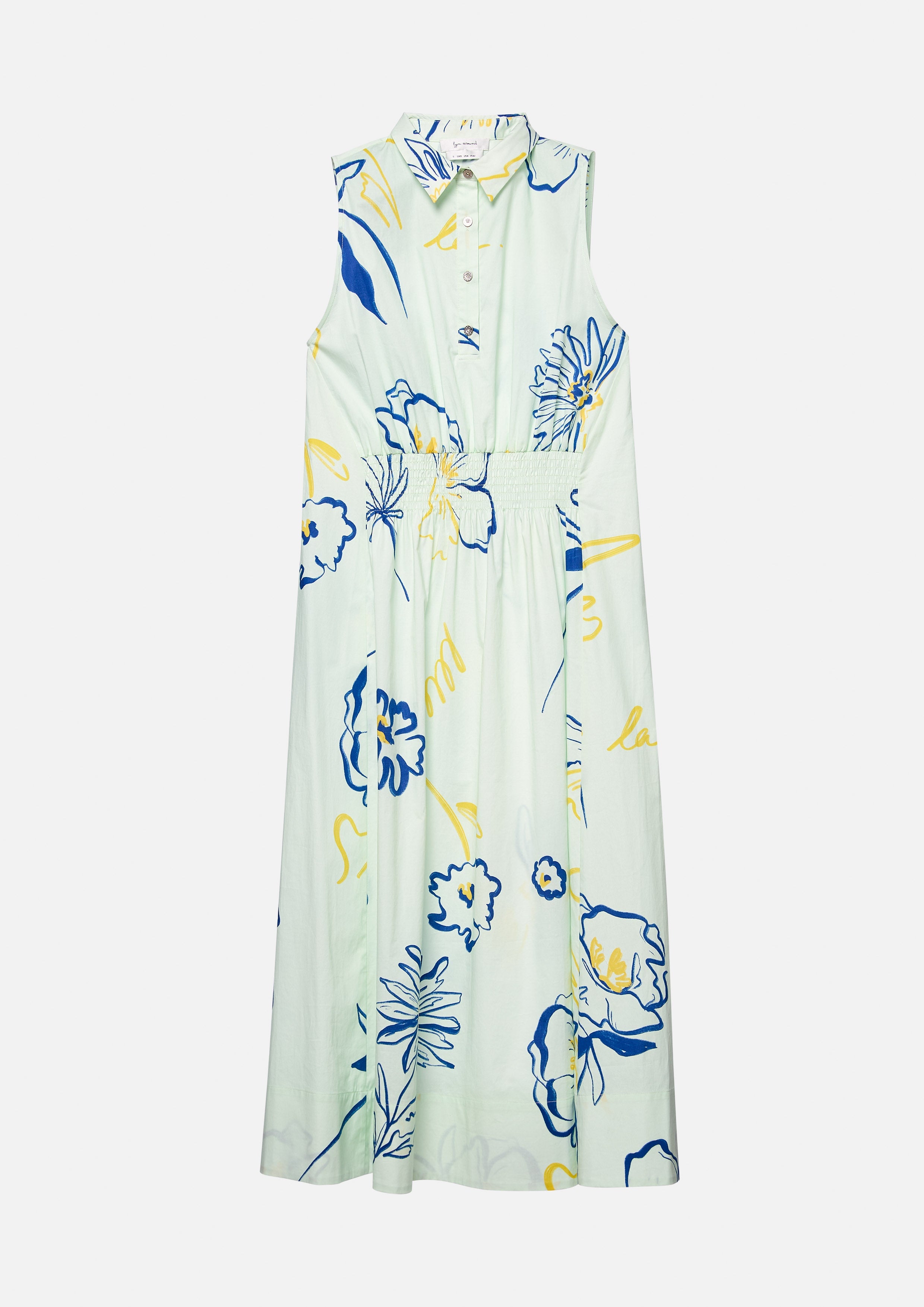 เดรสยาวพิมพ์ลายดอกไม้ช่วงเอวสม็อค คอลเลกชัน Blossom Elegance