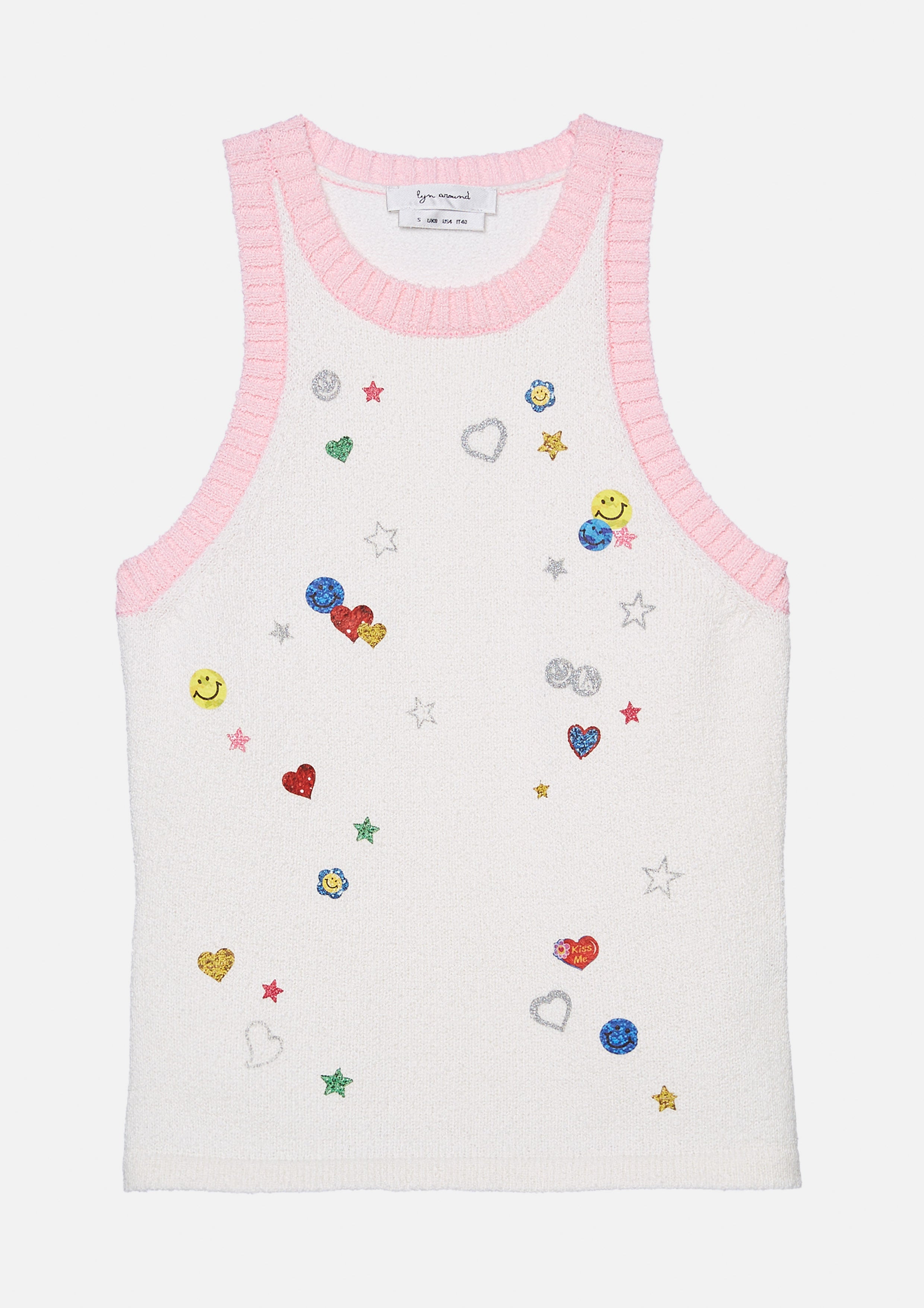 เสื้อกล้ามผ้านิตพิมพ์ลายกราฟฟิคสติ๊กเกอร์ คอลเลกชัน Like a Virgin