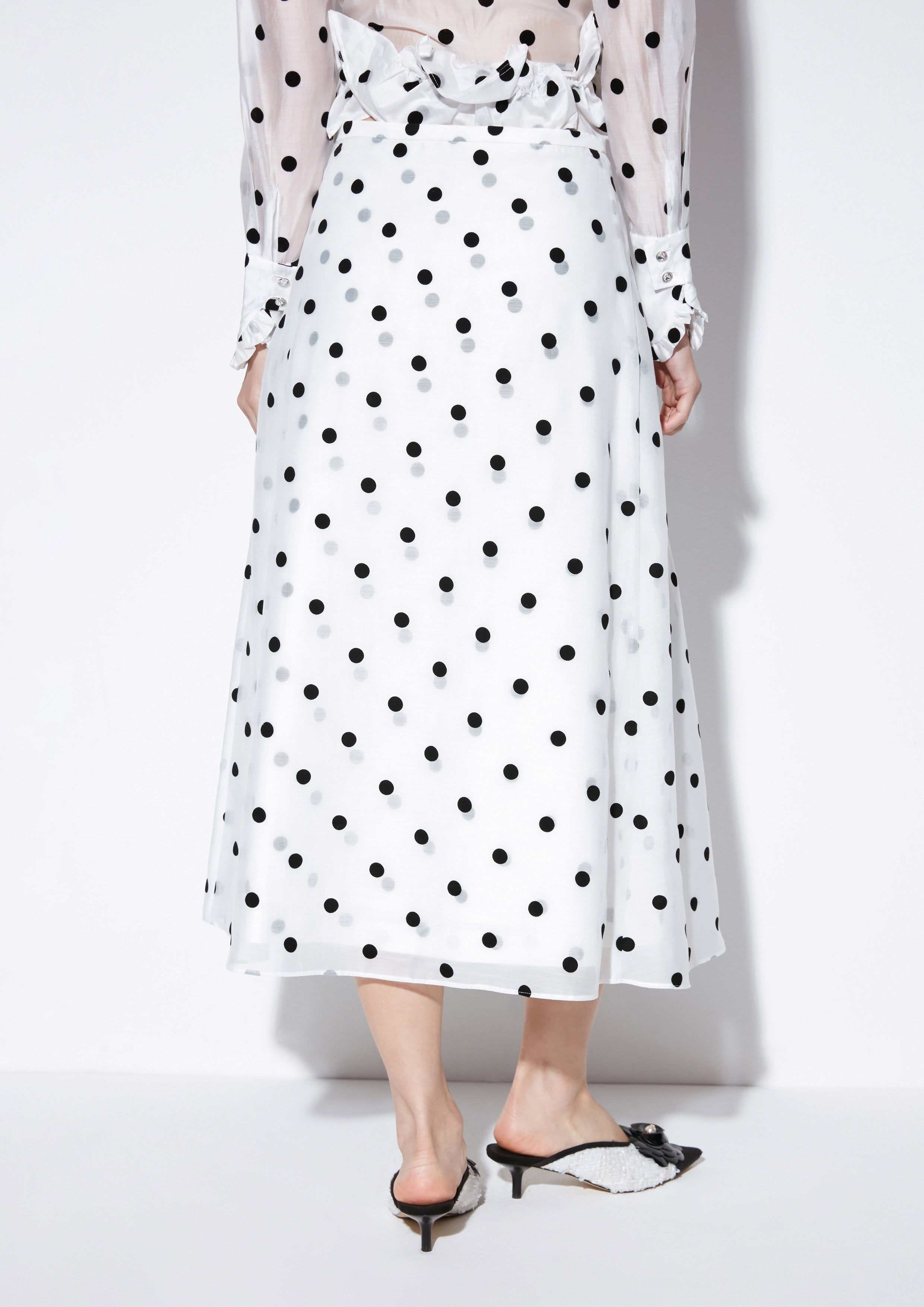 Polkadot Sheer Layered Mini Skirt Material Girl