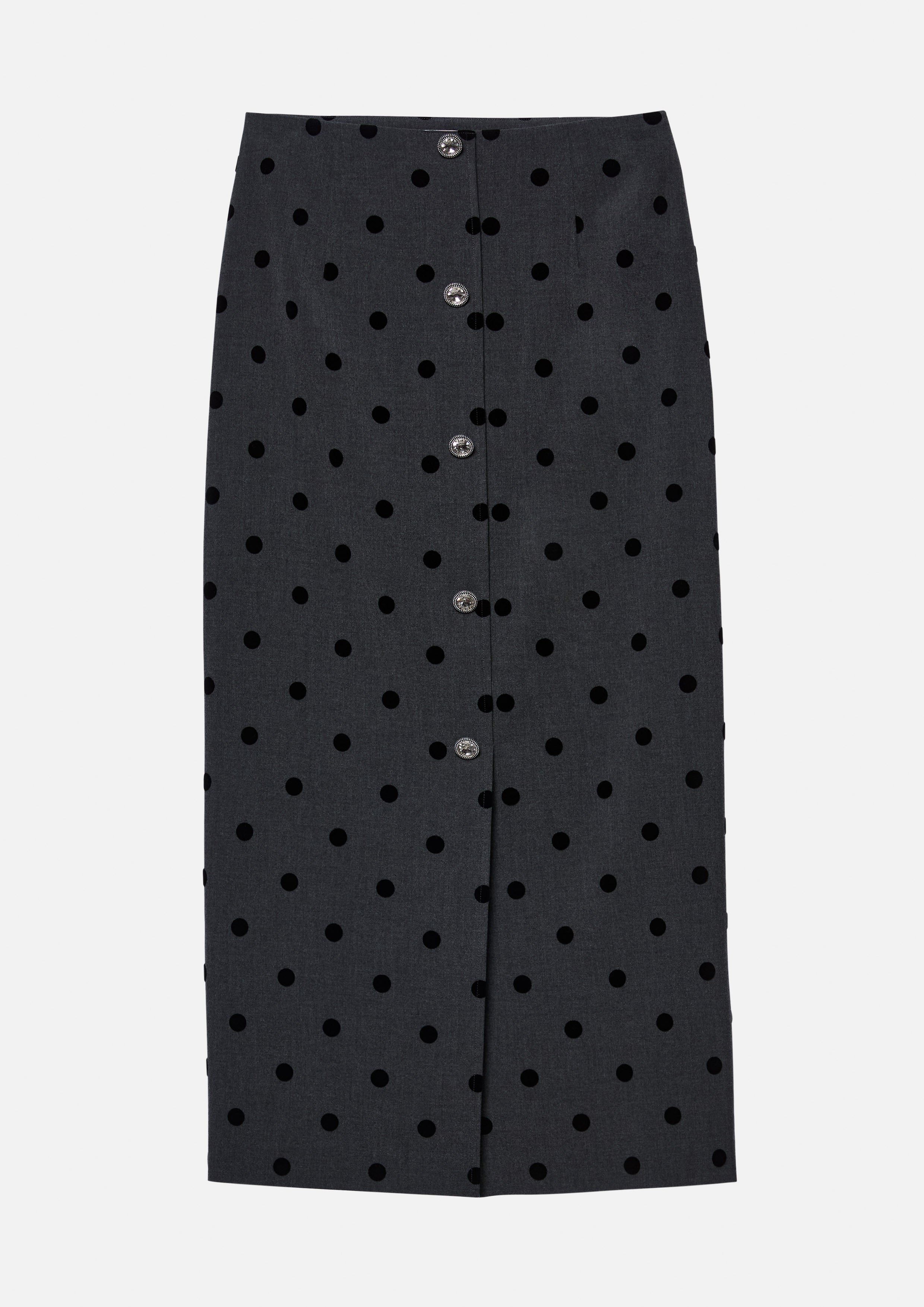 Polkadot Button Midi Skirt Material Girl