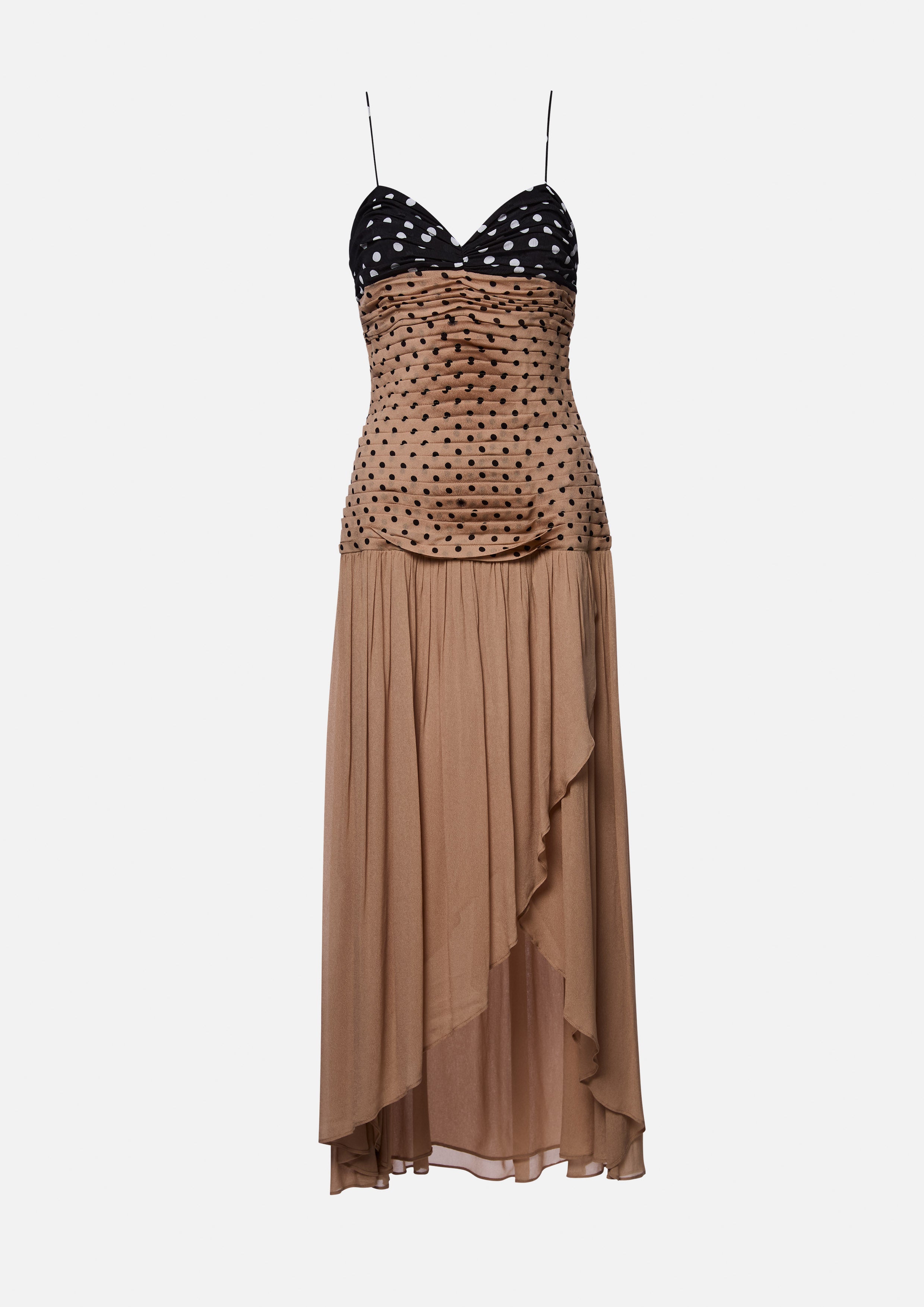 Polkadot Cami Asymmetric Skirt Dress Material Girl