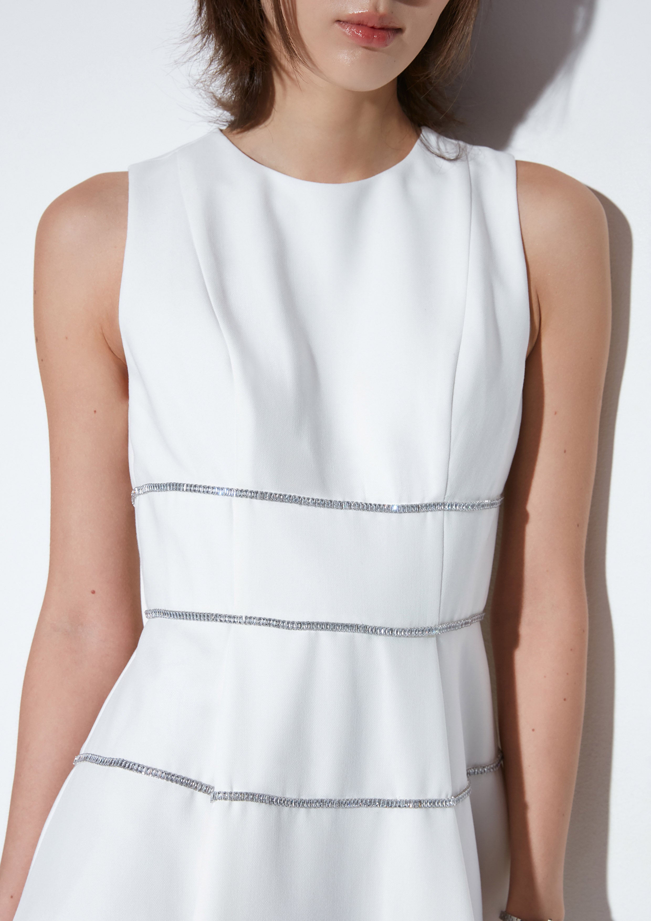 Crystal Embellished Sleeveless Mini Dress Material Girl