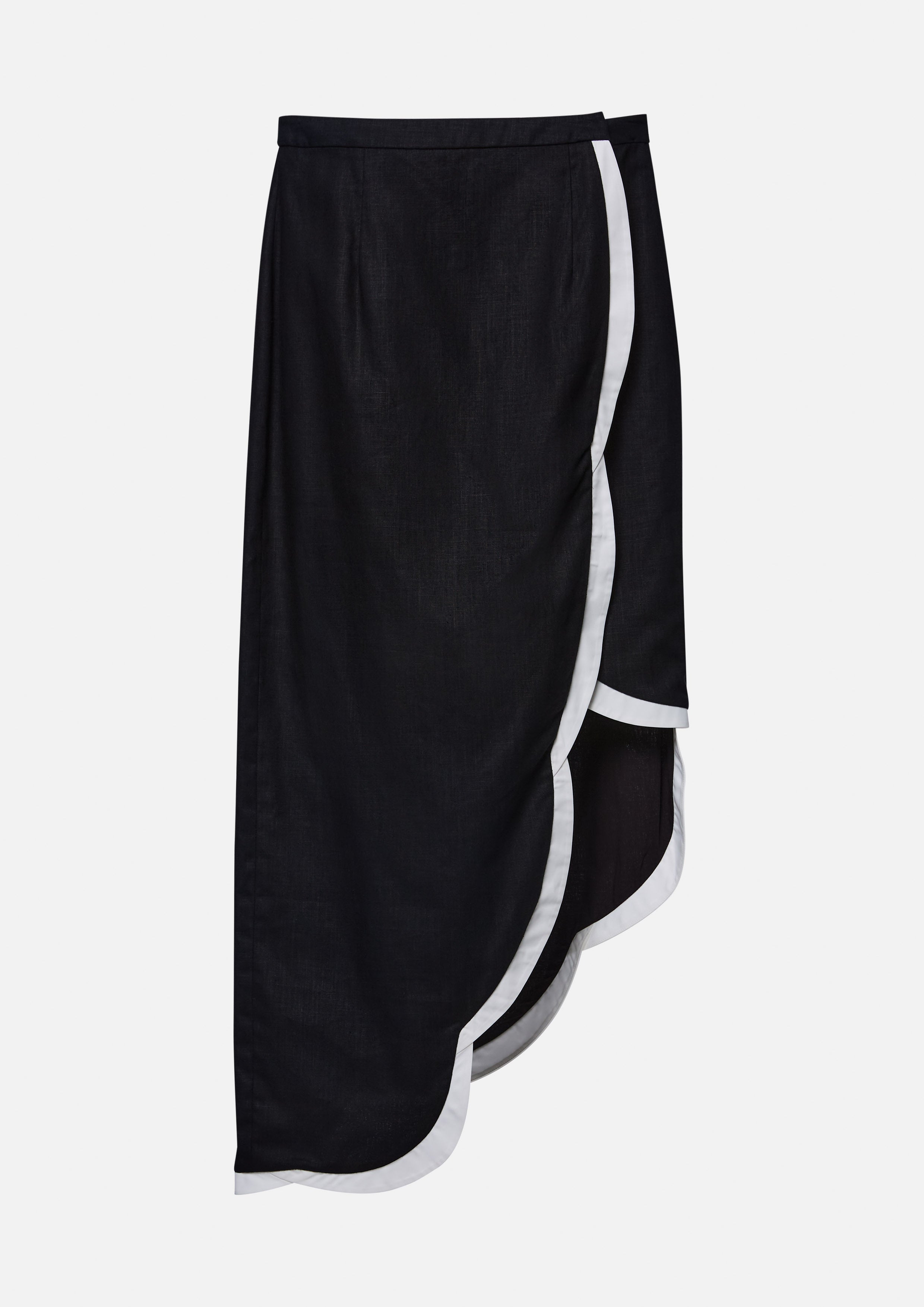 Scallop Trim Side Slit Skirt Material Girl