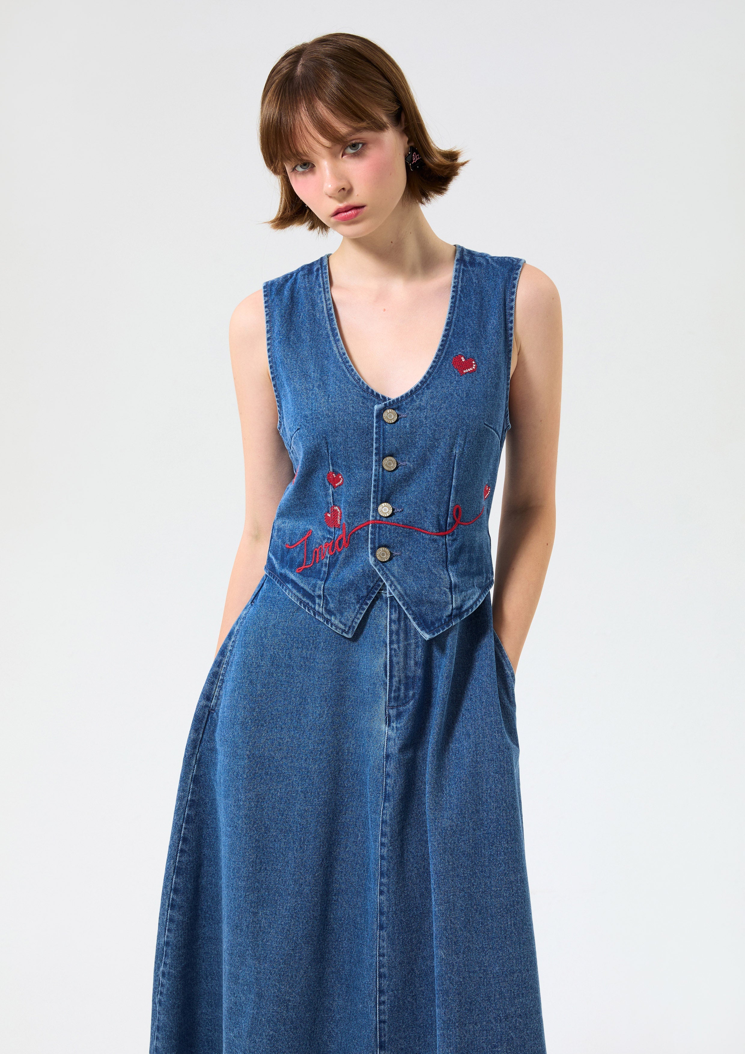 Embroidered Denim Dress Miracle Voyard