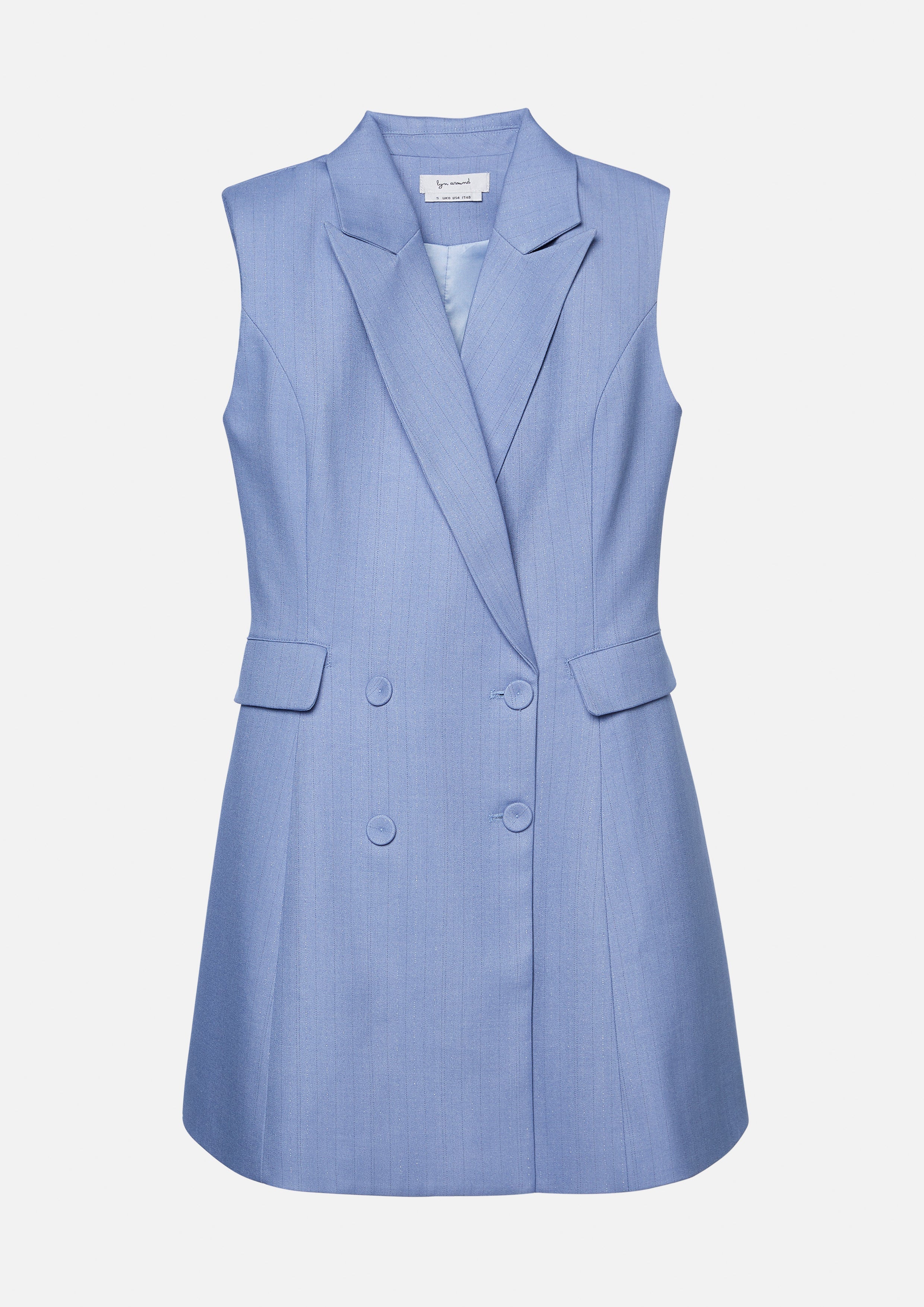 เดรสสั้นแขนกุดกระดุมสองแถว คอลเลกชัน Miracle Voyard