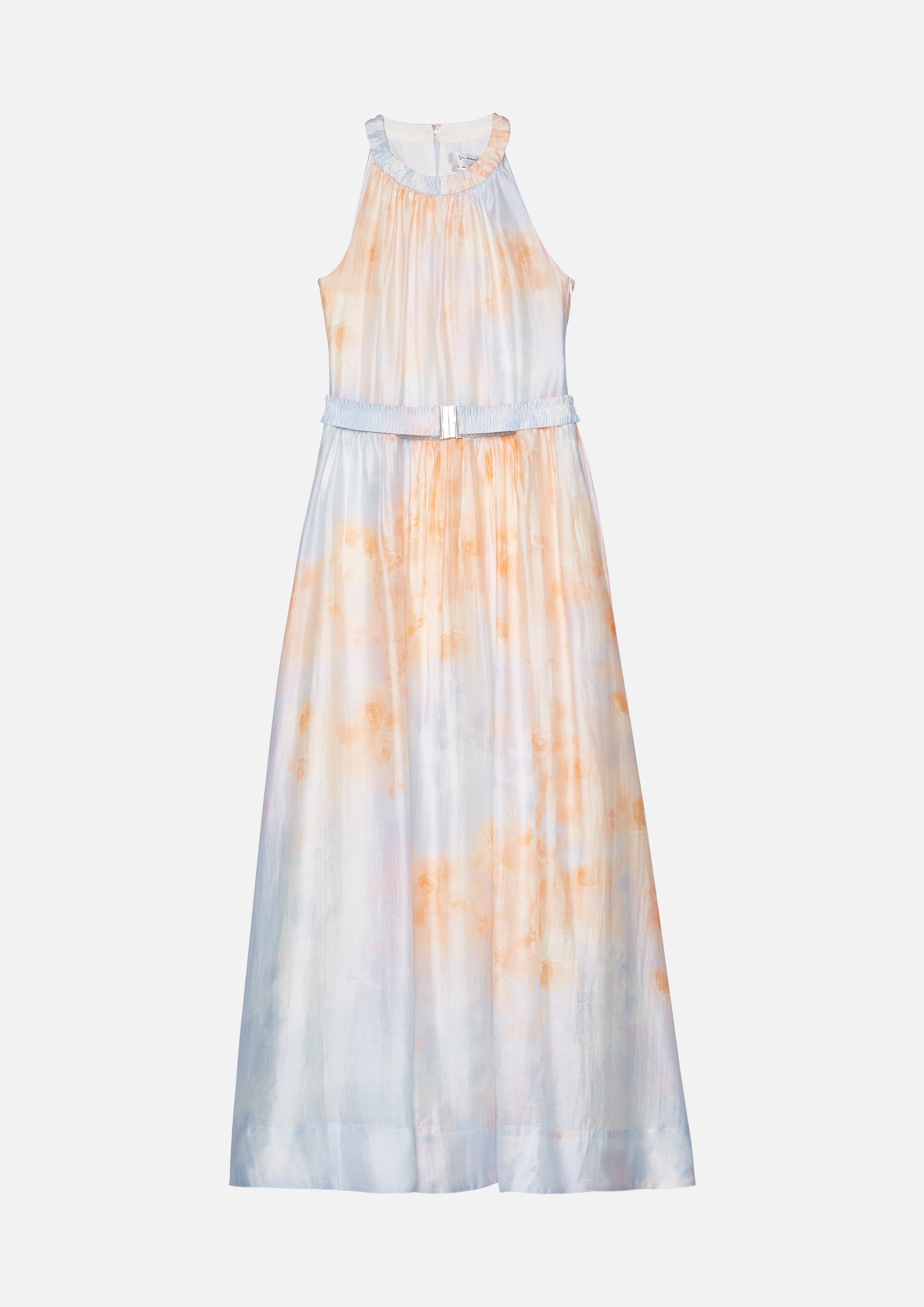 เดรสยาวคล้องคอพิมพ์ลาย คอลเลกชัน Rosewood Fleur