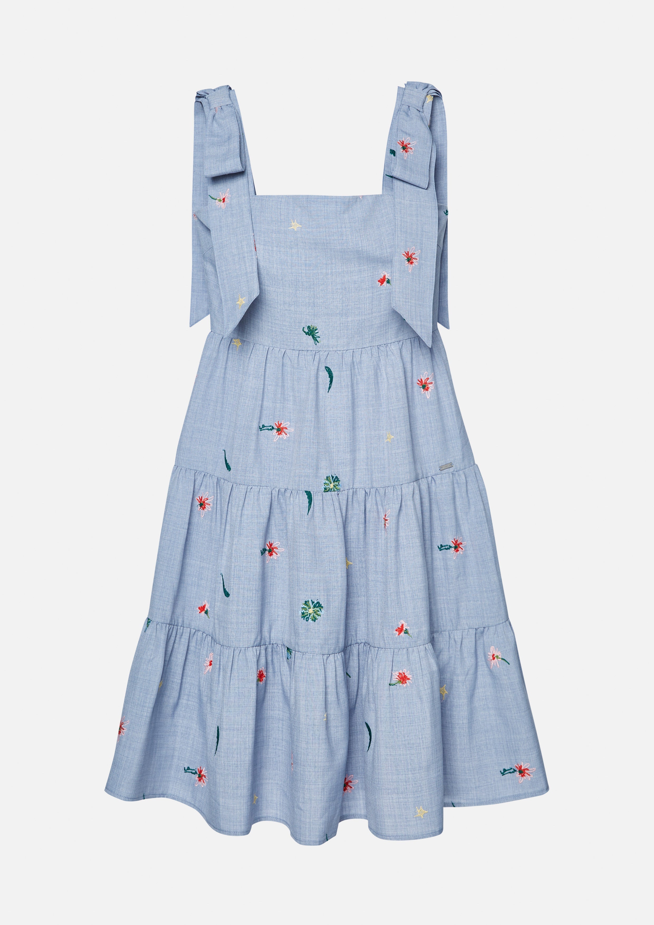 เดรสสั้นปักลายกระโปรงต่อชั้น คอลเลกชัน Cruise to the Full Bloom