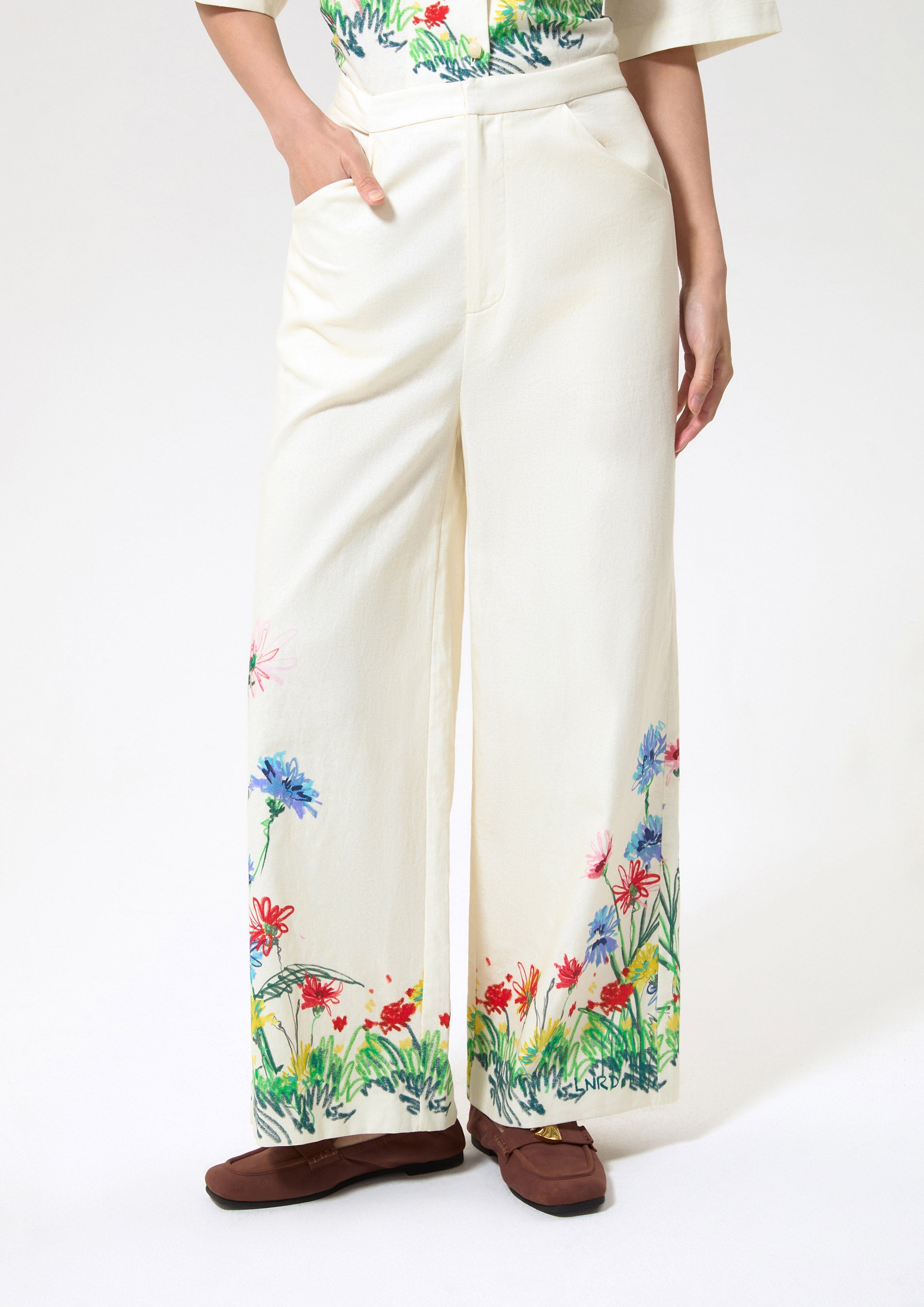 กางเกงขายาวพิมพ์ลาย คอลเลกชัน Cruise to the Full Bloom