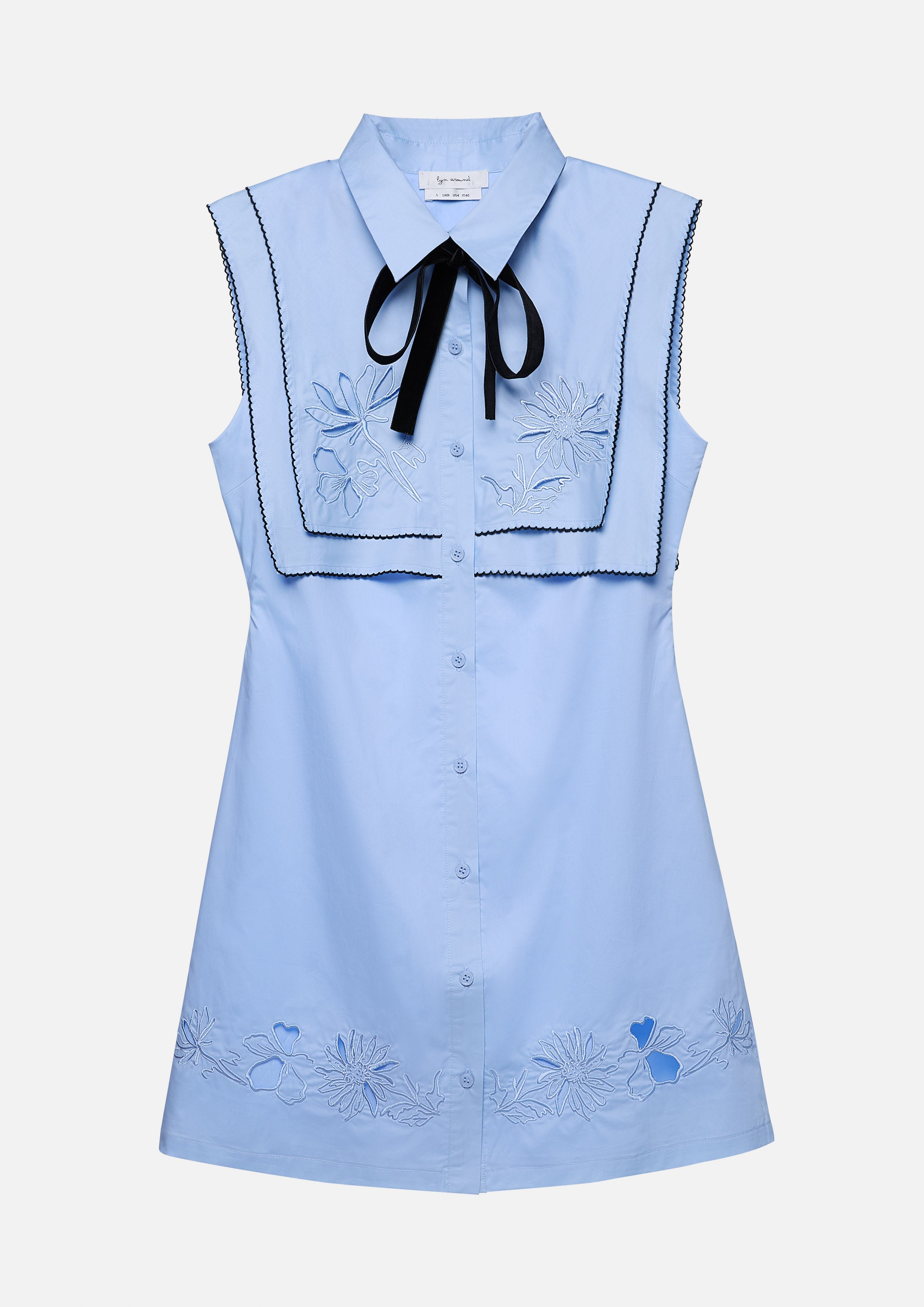 เดรสสั้นปกคอเลเยอร์แต่งโบ คอลเลกชัน Blossom Elegance