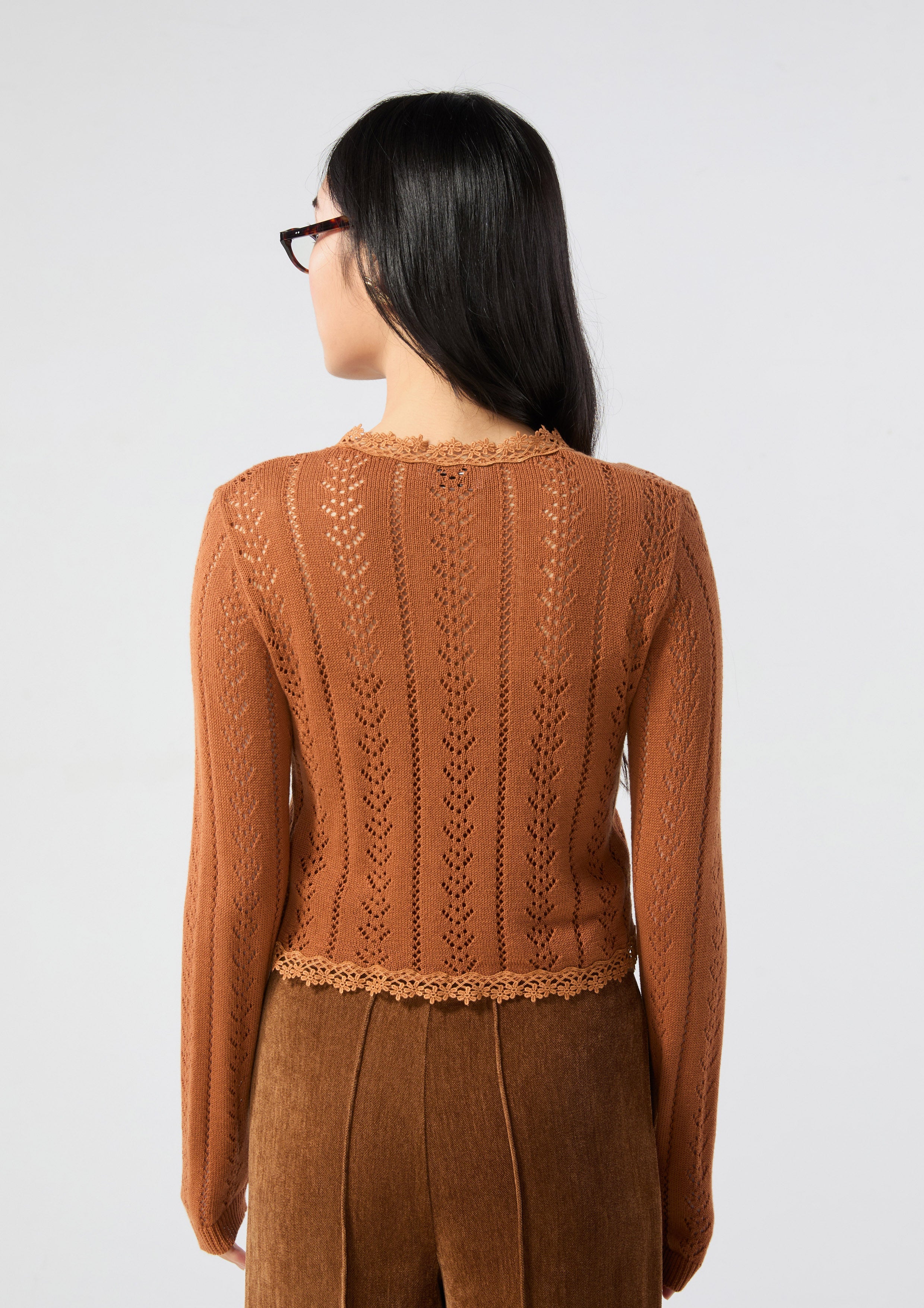 Embroidery Crochet Long Sleeve Cardigan Bloom Affair