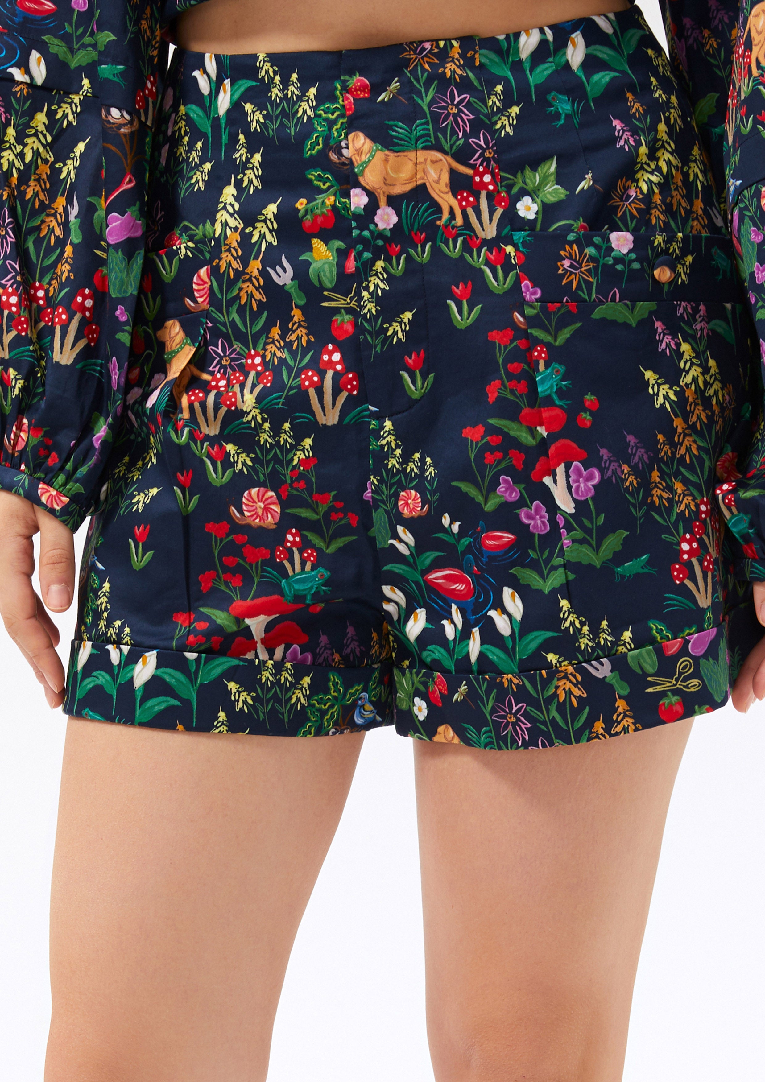 Floral High Waist Shorts Bloom Affair