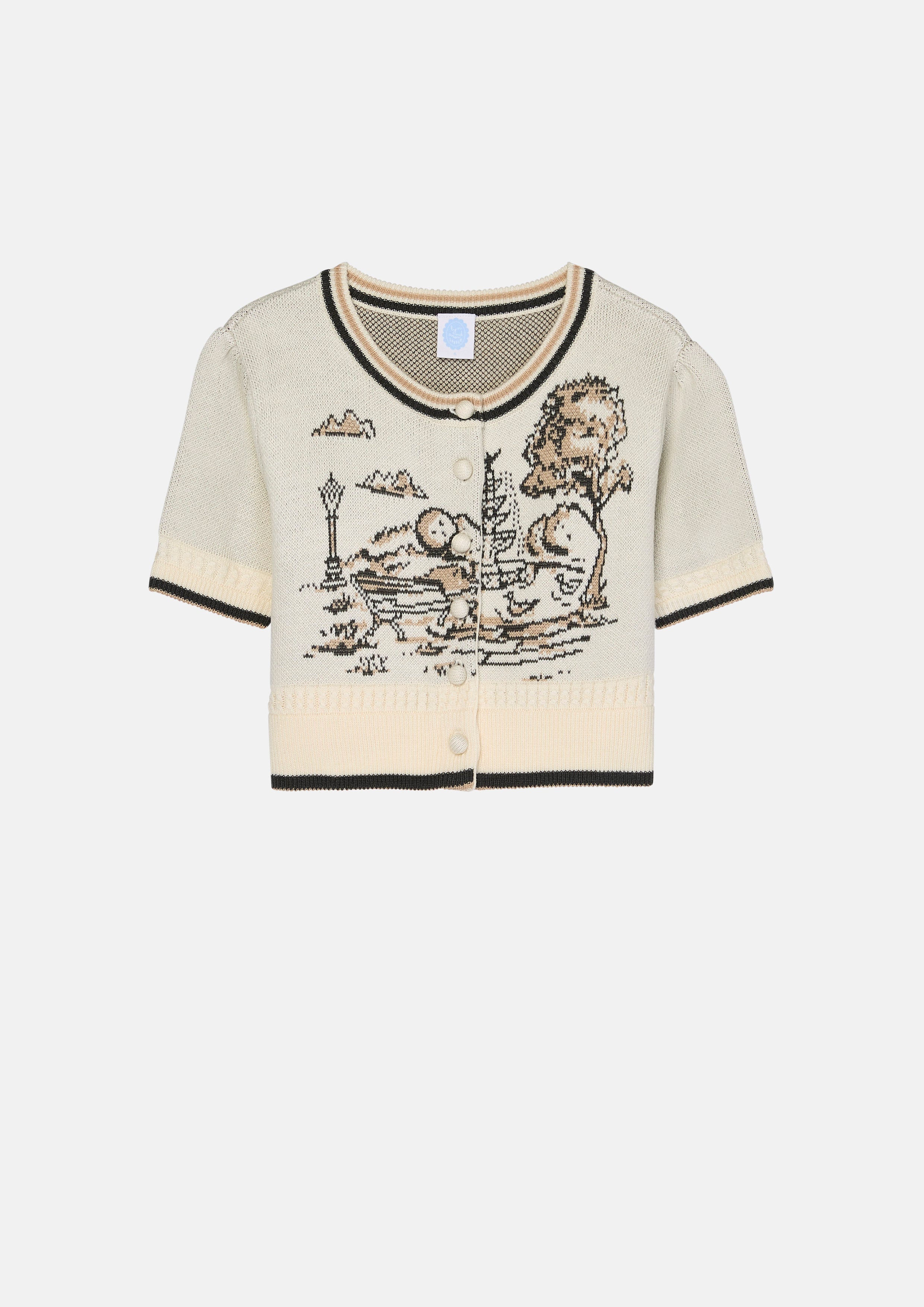 Knitted Short Sleeve Top For Mini Girl La Femme Demure