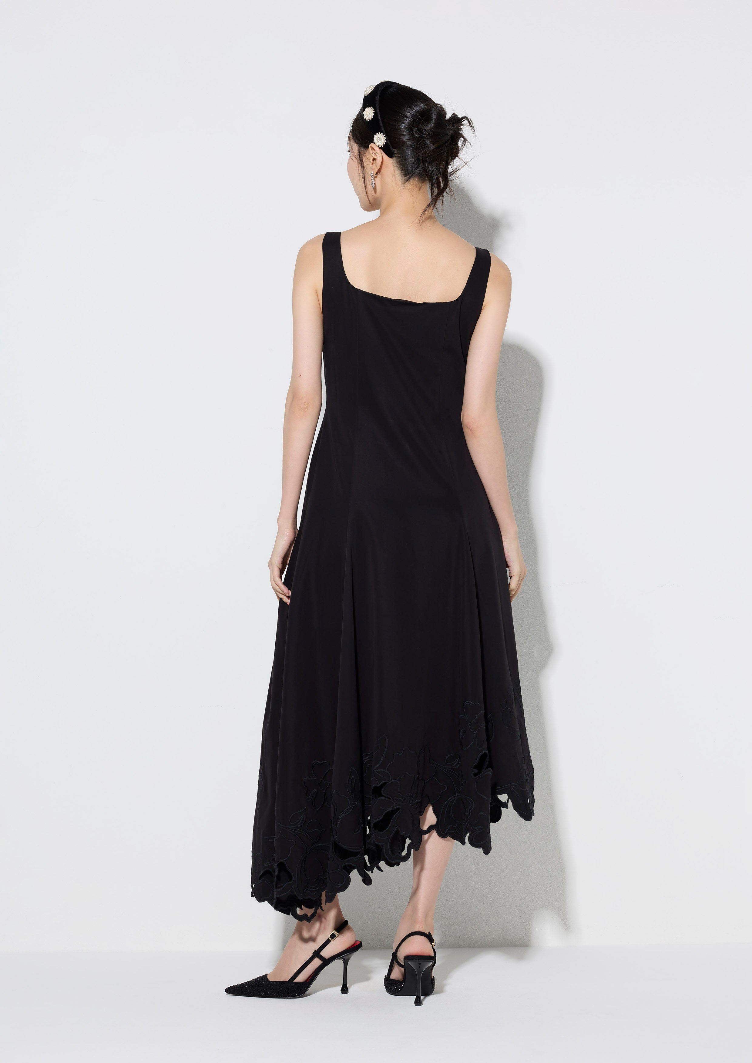 Lace Handkerchief Skirt Midi Dress Fulvous