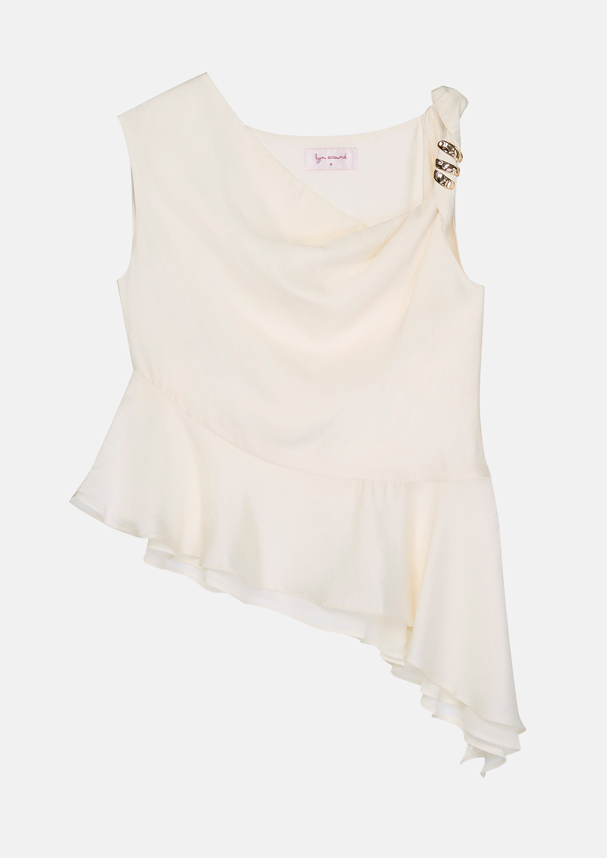 Twisted Strap Satin Top Fulvous