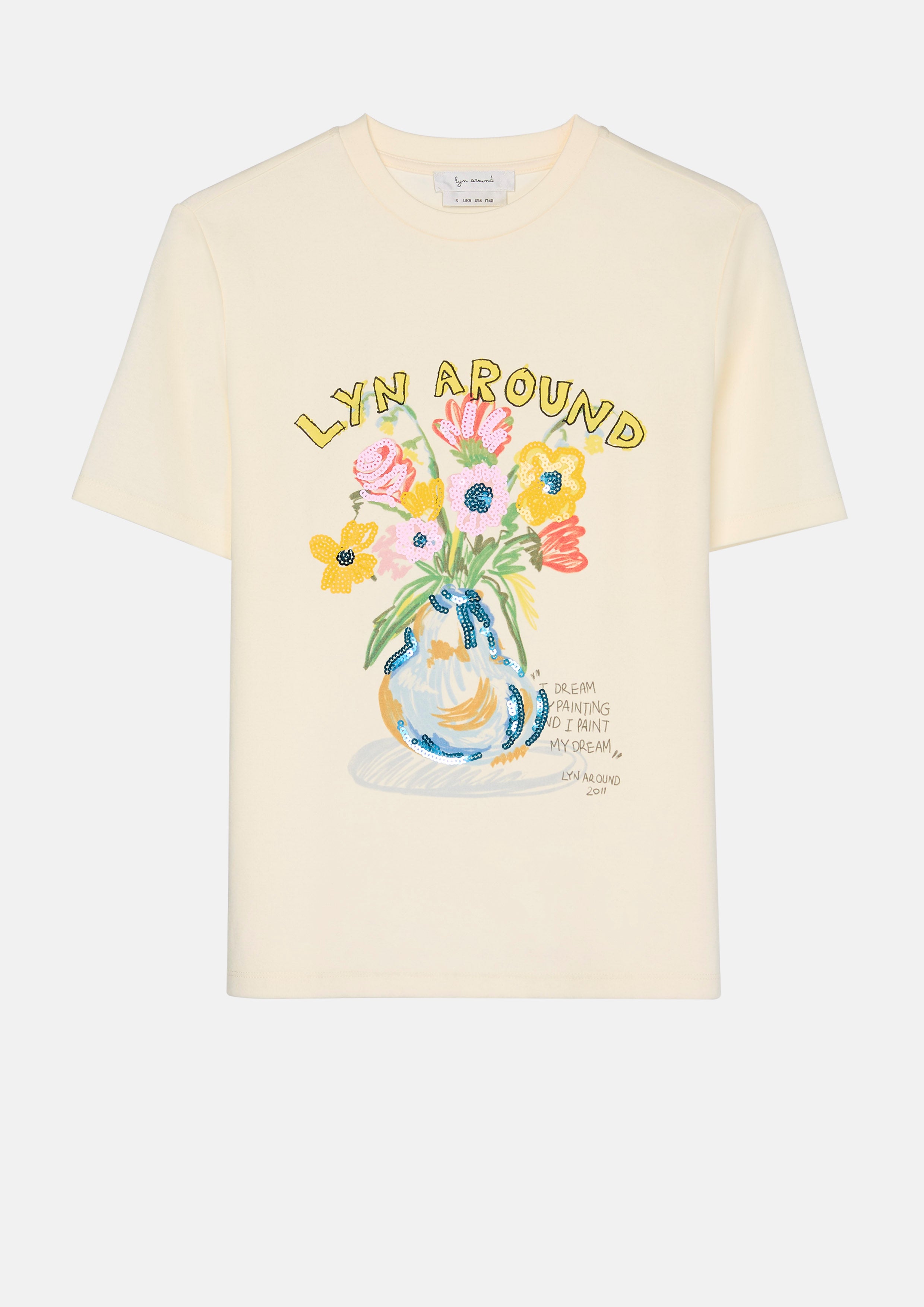 Sequin With Floral Print T-Shirt You Are Magic