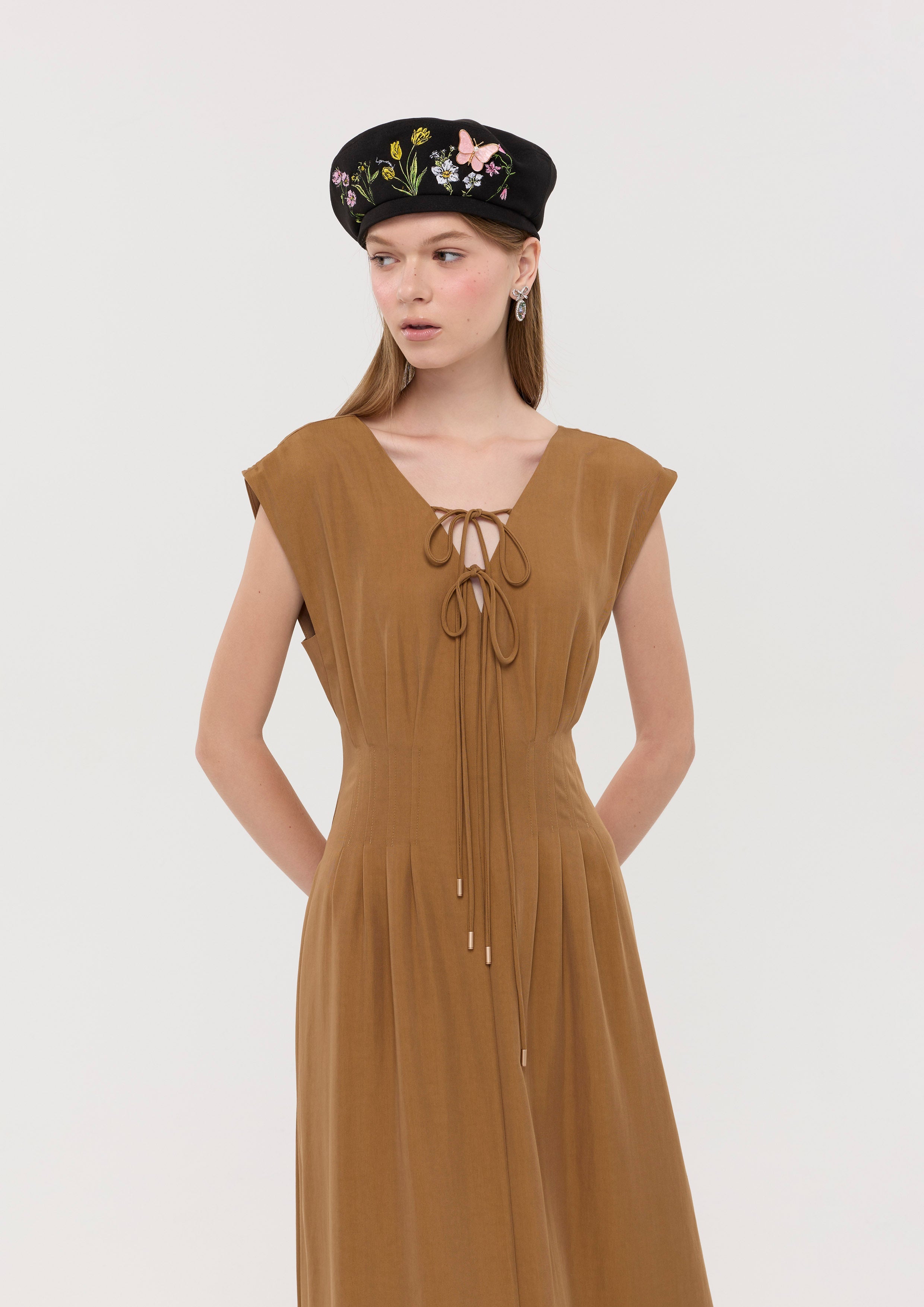 Smocked Waist Midi Dress La Femme Demure