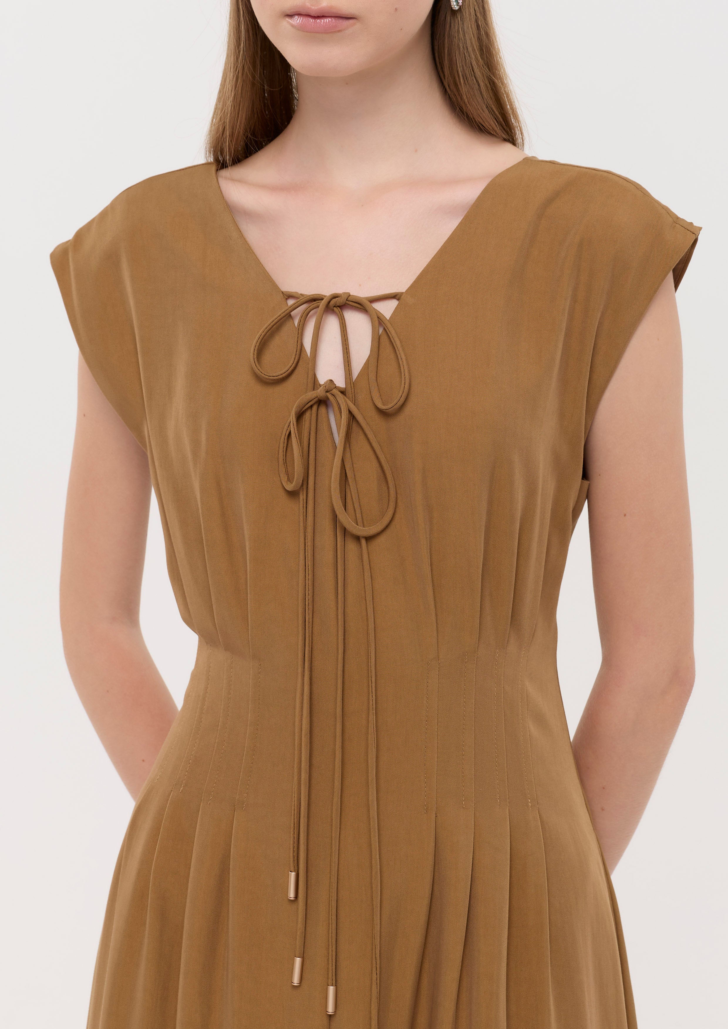 Smocked Waist Midi Dress La Femme Demure
