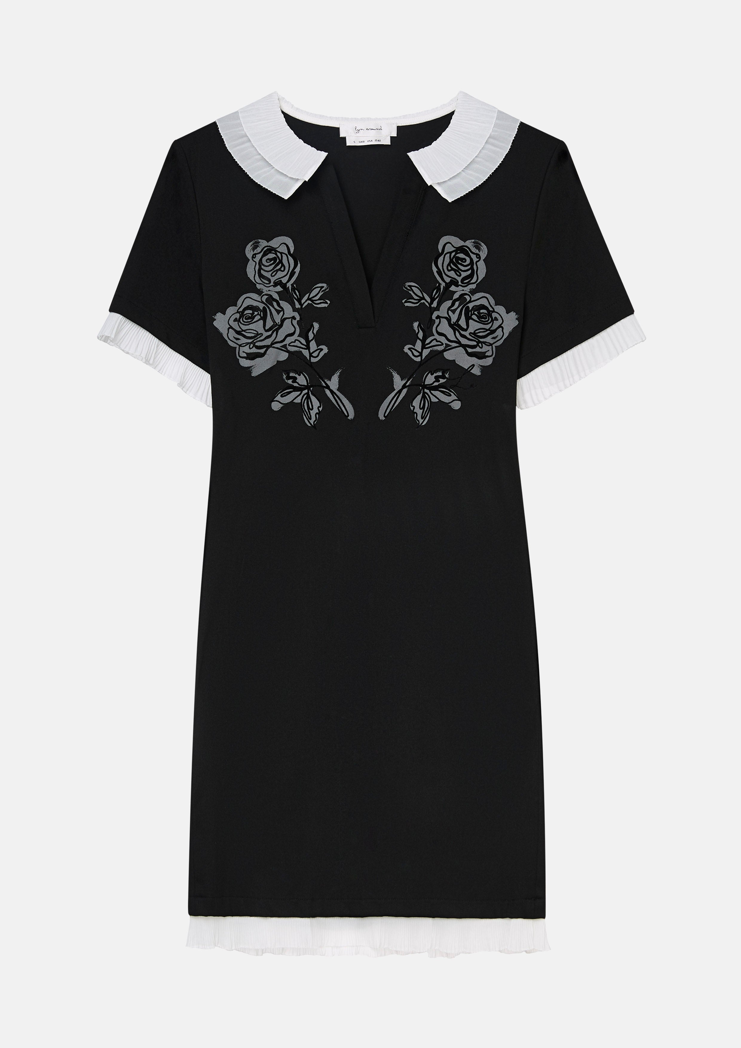 เดรสสั้นพิมพ์ลายดอกกุหลาบ คอลเลกชัน Bloom in Shade & Shadow