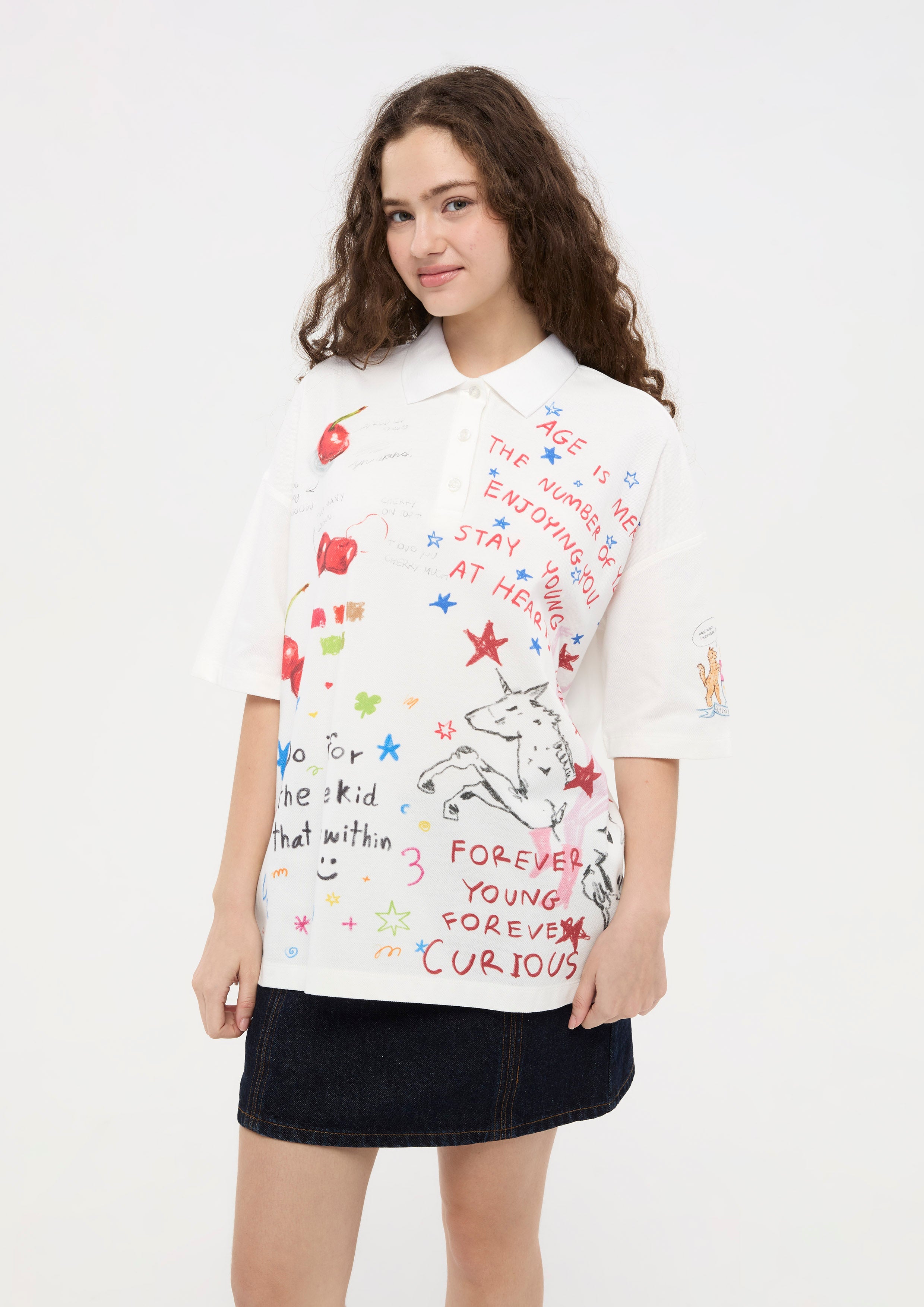 เสื้อโปโลแขนสั้นพิมพ์ลายกราฟฟิค คอลเลกชัน You Are Magic