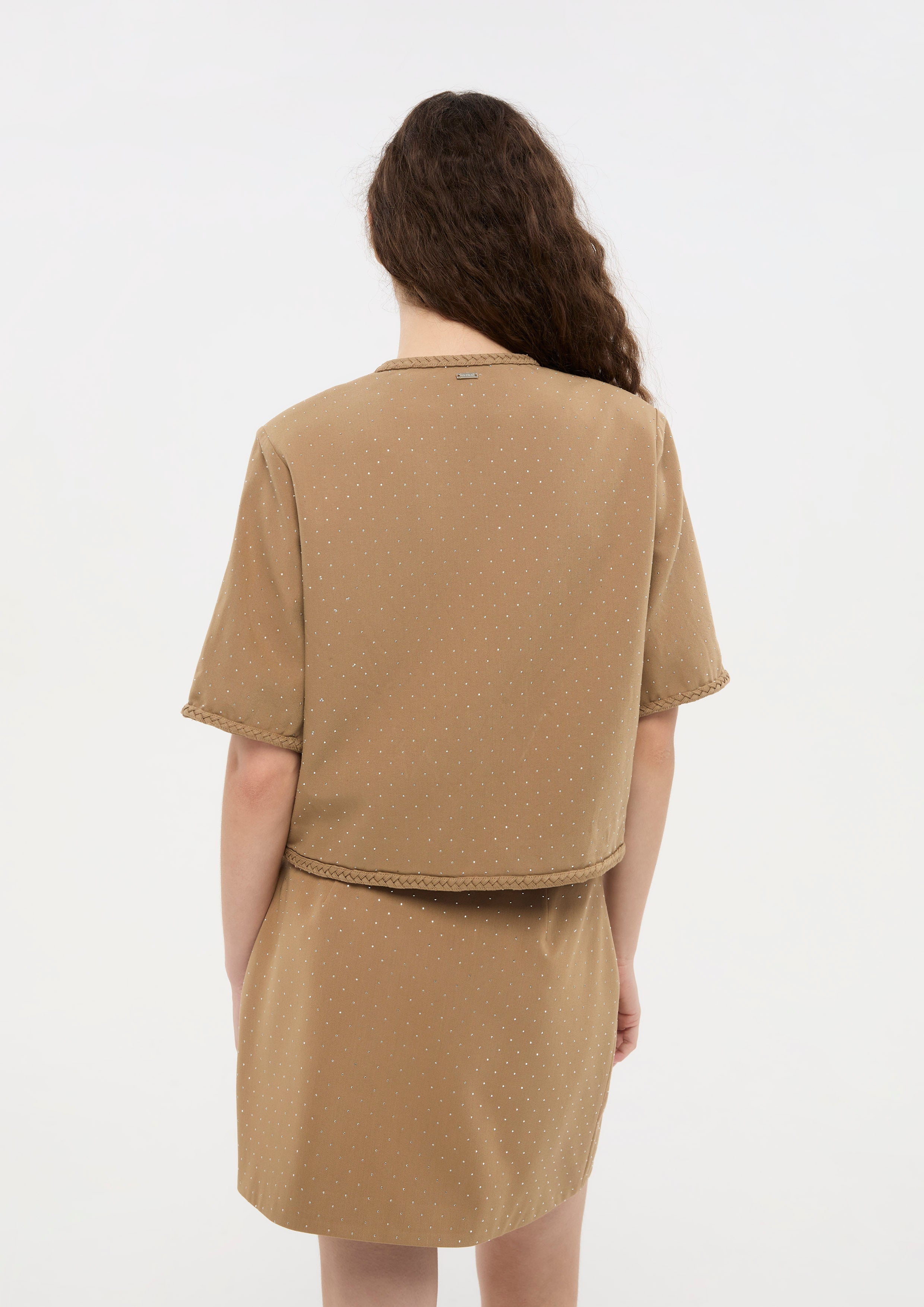 Braided Trim Crop Jacket La Femme Demure